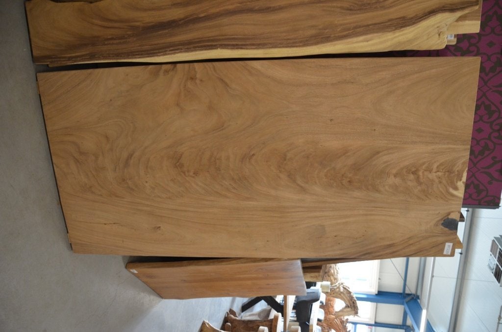 Boomstamtafel 220 cm suar -BT 229 - 2,2 meter boomstamtafel, Overige houtsoorten, 100 tot 150 cm, Ophalen of Verzenden, Vijf personen of meer