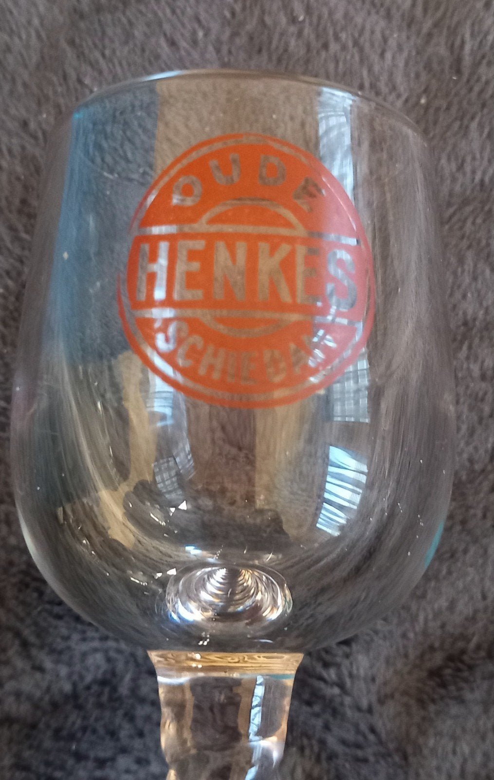 Vintage "Oude Henkes Schiedam" Gedraaide Steel Jenever Glas, Verzamelen, Ophalen of Verzenden, Zo goed als nieuw, Overige typen