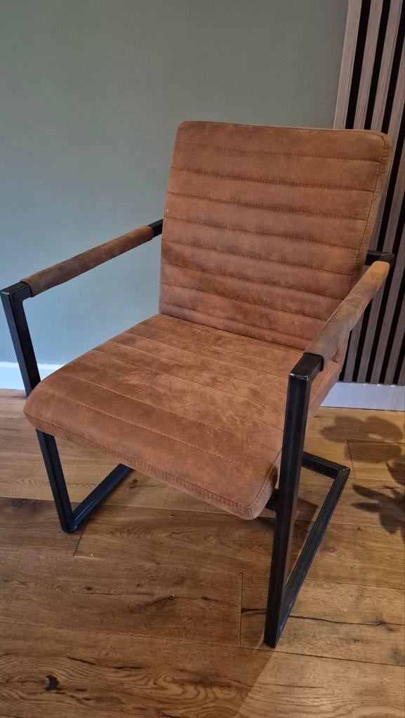 4 nette eetkamerstoelen, Ophalen, Gebruikt, Bruin, Modern industrieel