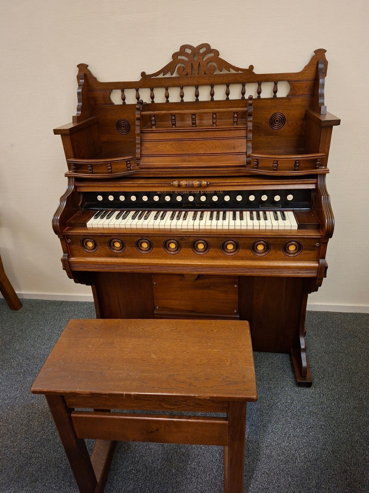 Antiek Harmonium - Weaver Organ and Piano Co. York, Penna., Muziek en Instrumenten, Ophalen of Verzenden, Gebruikt, 1 klavier