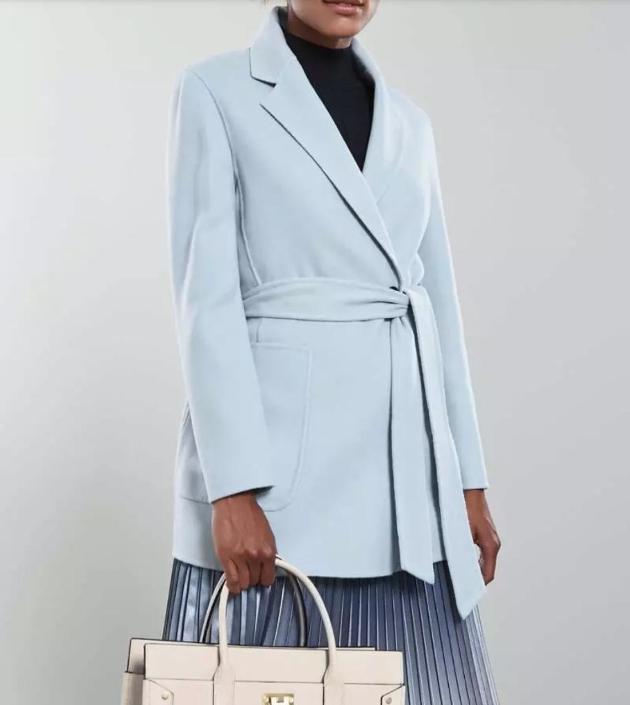 Reiss Austen lichtblauw wollen jas mantel manteljas maat 38, Maat 38/40 (M), Reiss, Blauw, Nieuw