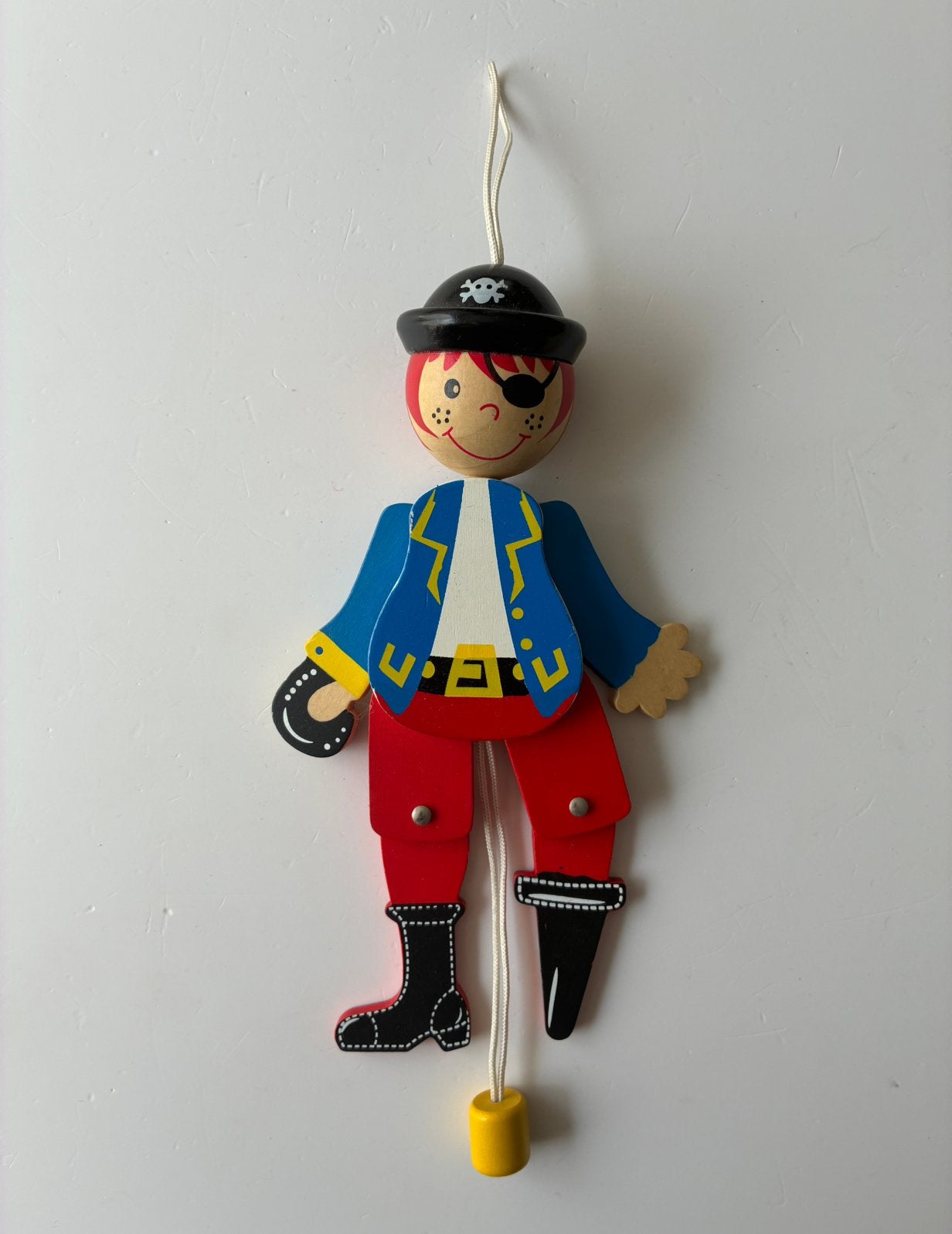 Vintage trekpop piraat, Gebruikt, Ophalen of Verzenden, Duw- of Trekspeelgoed, Nvt