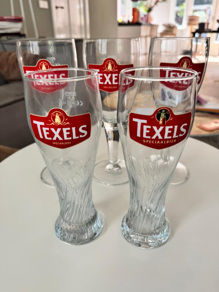 Texels bier glazen, Verzamelen, Biermerken, Ophalen, Zo goed als nieuw, Glas of Glazen, Overige merken