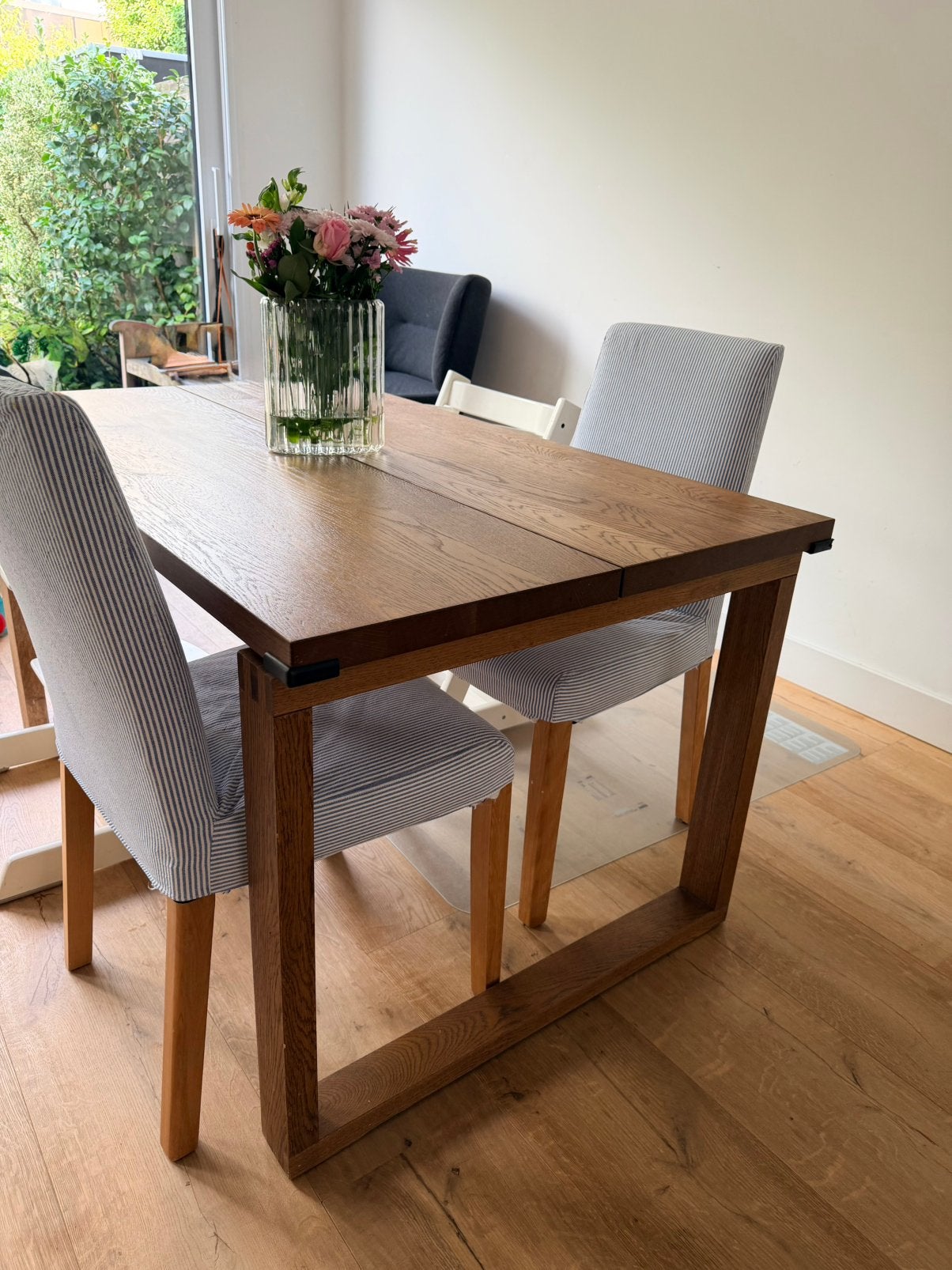 IKEA MÖRBYLÅNGA Wooden dining table, 100 tot 150 cm, Zo goed als nieuw, Rechthoekig, 50 tot 100 cm