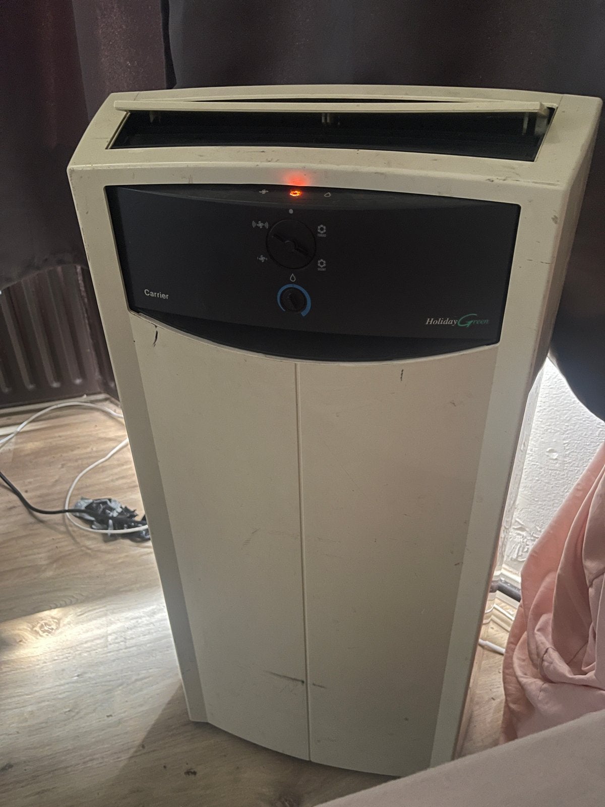 Mobiele airco met slang - Carrier Holiday Green, Ophalen, Gebruikt, Minder dan 60 m³, 3 snelheden of meer