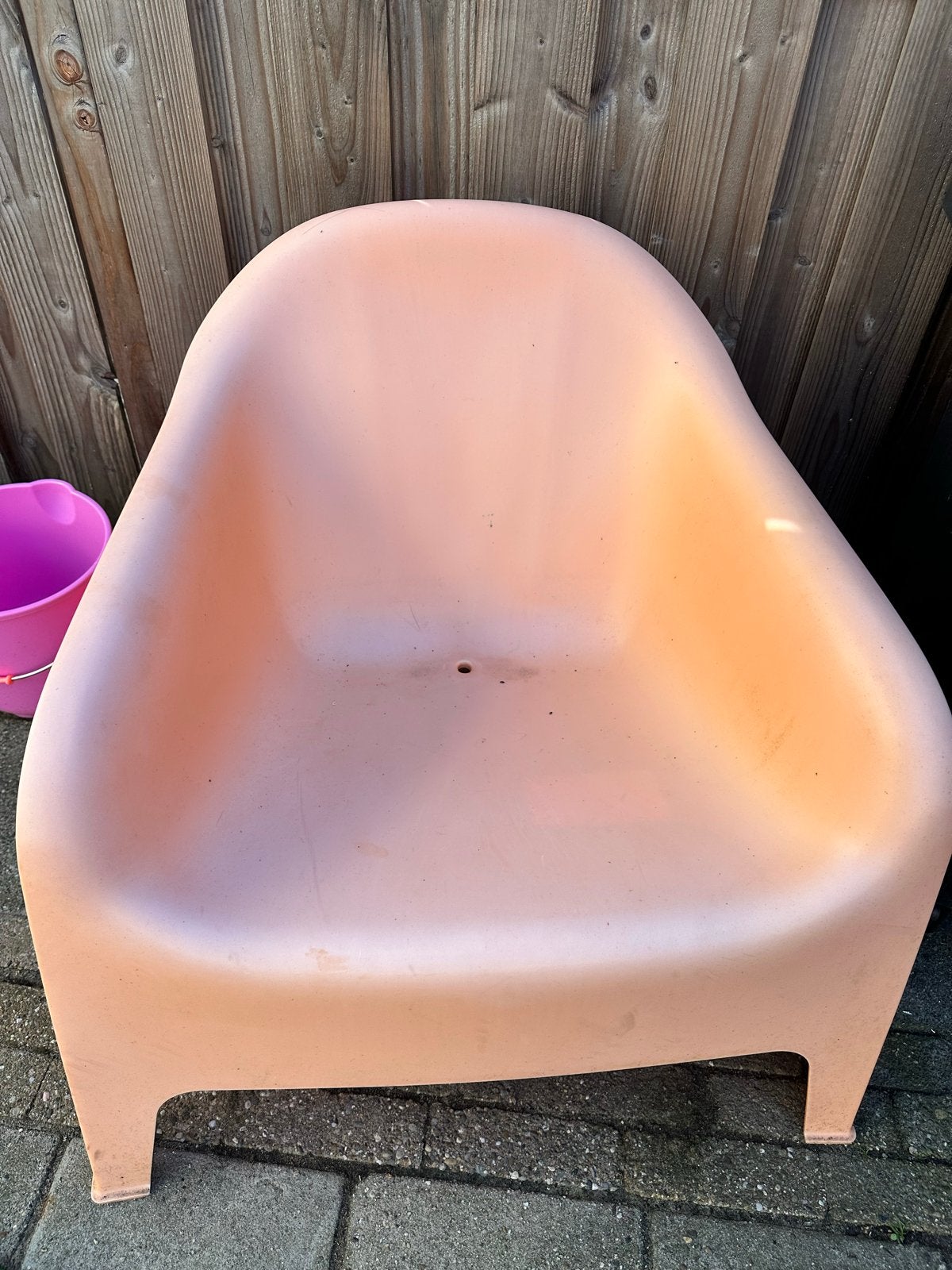 2x IKEA Skarpo buitenstoel oranje, Ophalen of Verzenden, Gebruikt, Kunststof, Stapelbaar