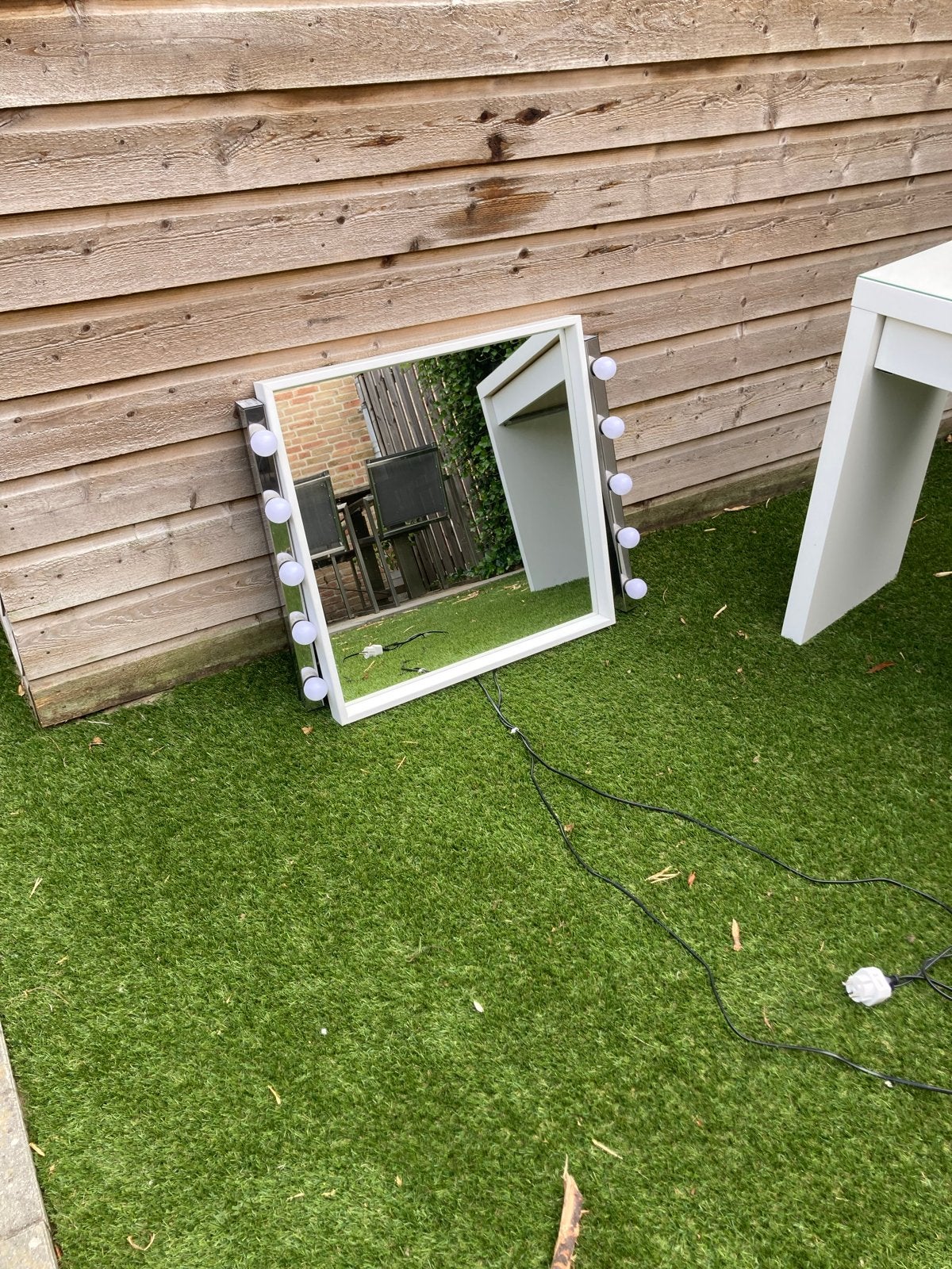 Kaptafel met spiegel en verlichting, Huis en Inrichting, Tafels | Kaptafels, Ophalen, Gebruikt, Minder dan 100 cm