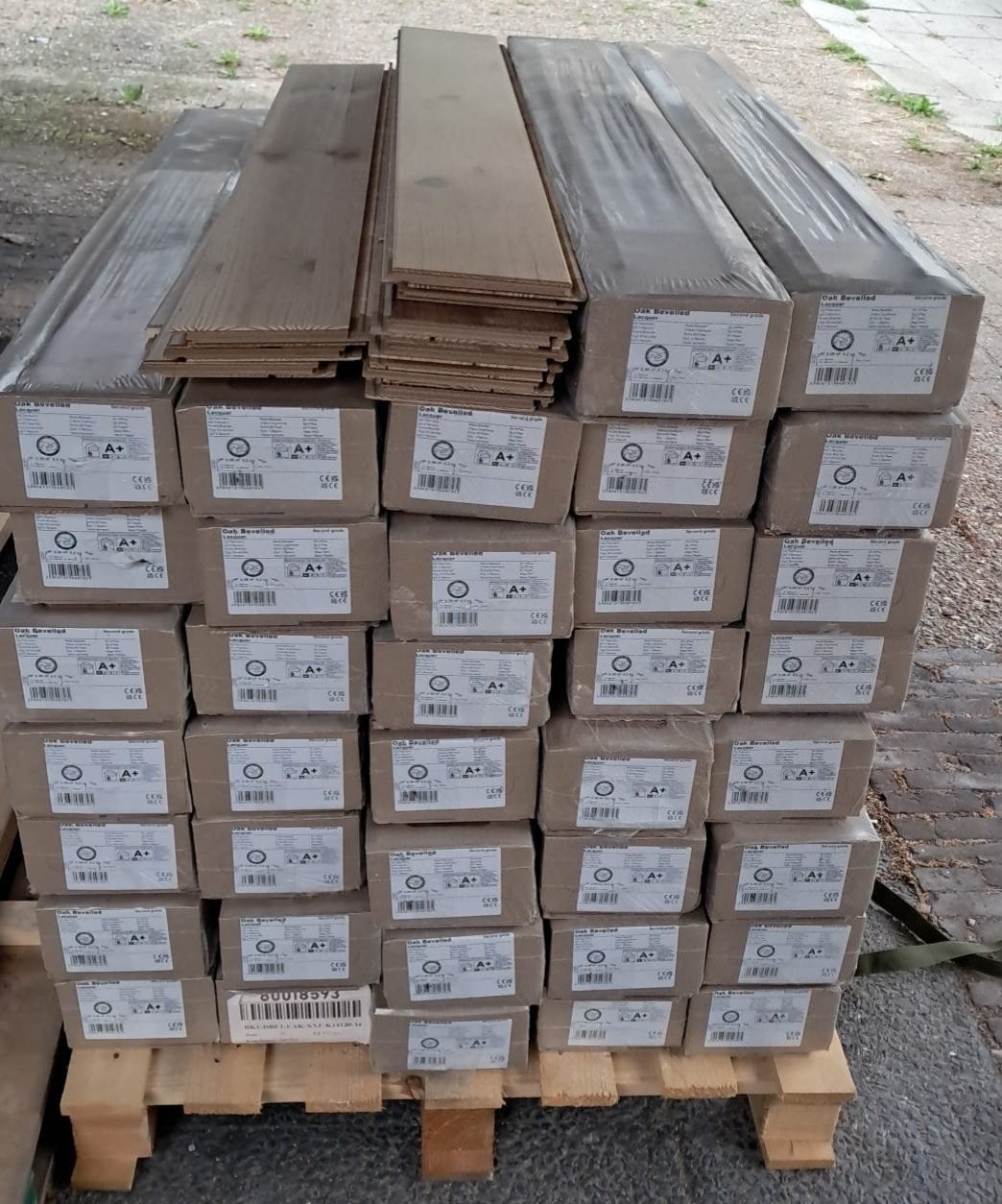 38m² Barlinek Eiken Lamelparket 14mm - Nieuw in doos, Nieuw, 10 m² of meer, Hout, Ophalen