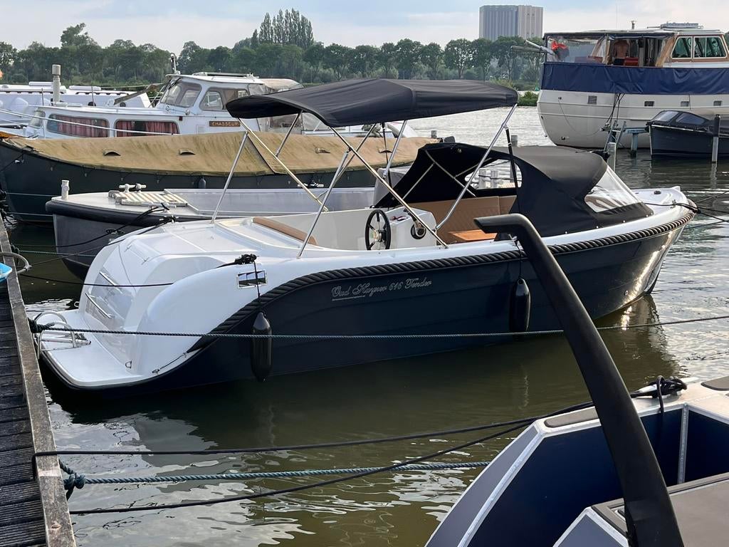 Oud huijzer 616 tender sloep 60 pk Honda+ trailer alles zgan, Watersport en Boten, Sloepen, Ophalen, 6 meter of meer, Zo goed als nieuw