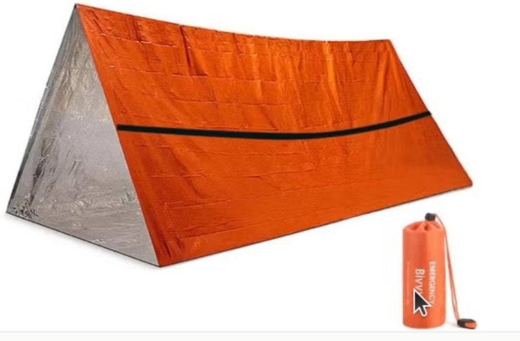 Nood tent / survival tent set 2 persoons - Oranje 240x150cm