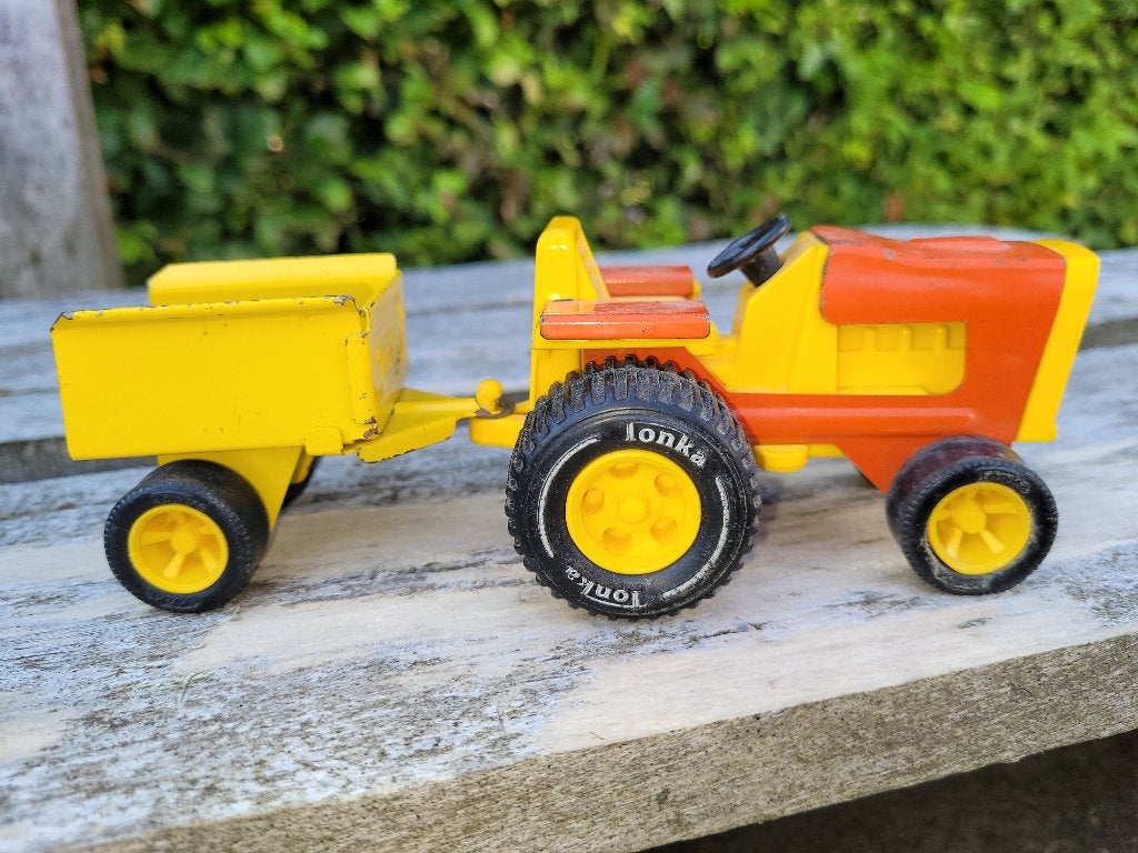 leuke tonka tractor met aanhanger, Verzamelen, Ophalen of Verzenden, Zo goed als nieuw