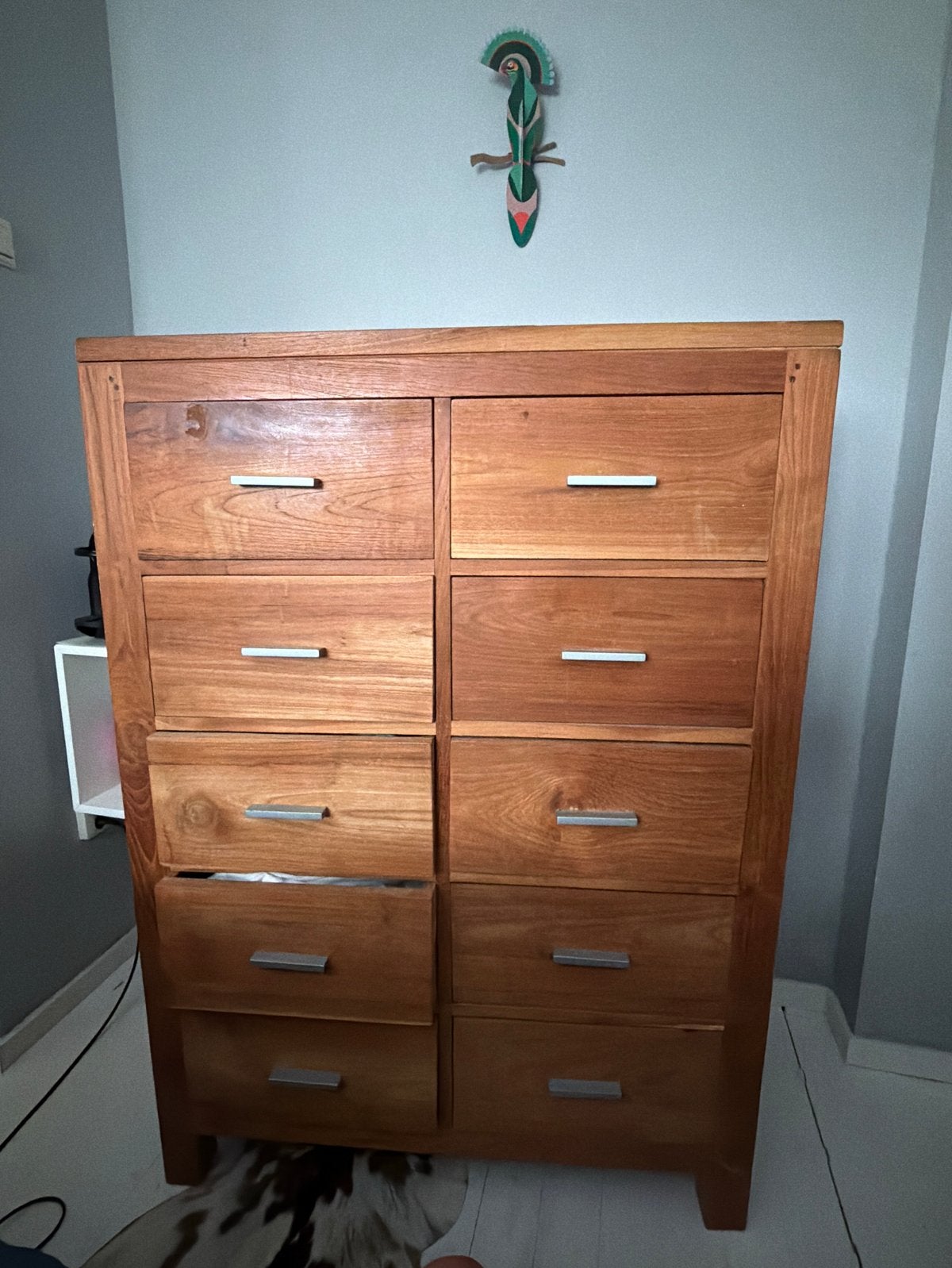 Teakhouten ladenkast met 10 lades - 125x90x40 cm, Huis en Inrichting, Kasten | Ladekasten, Ophalen, Gebruikt, 5 laden of meer