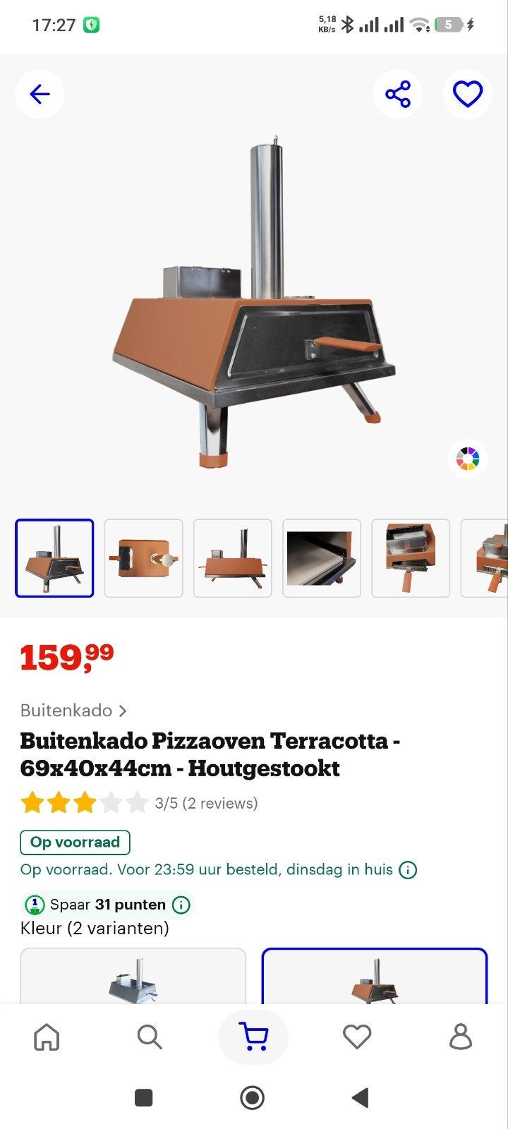Pizzaoven terracotta - houtgestookt - incl. pelletkorrels, Ophalen of Verzenden