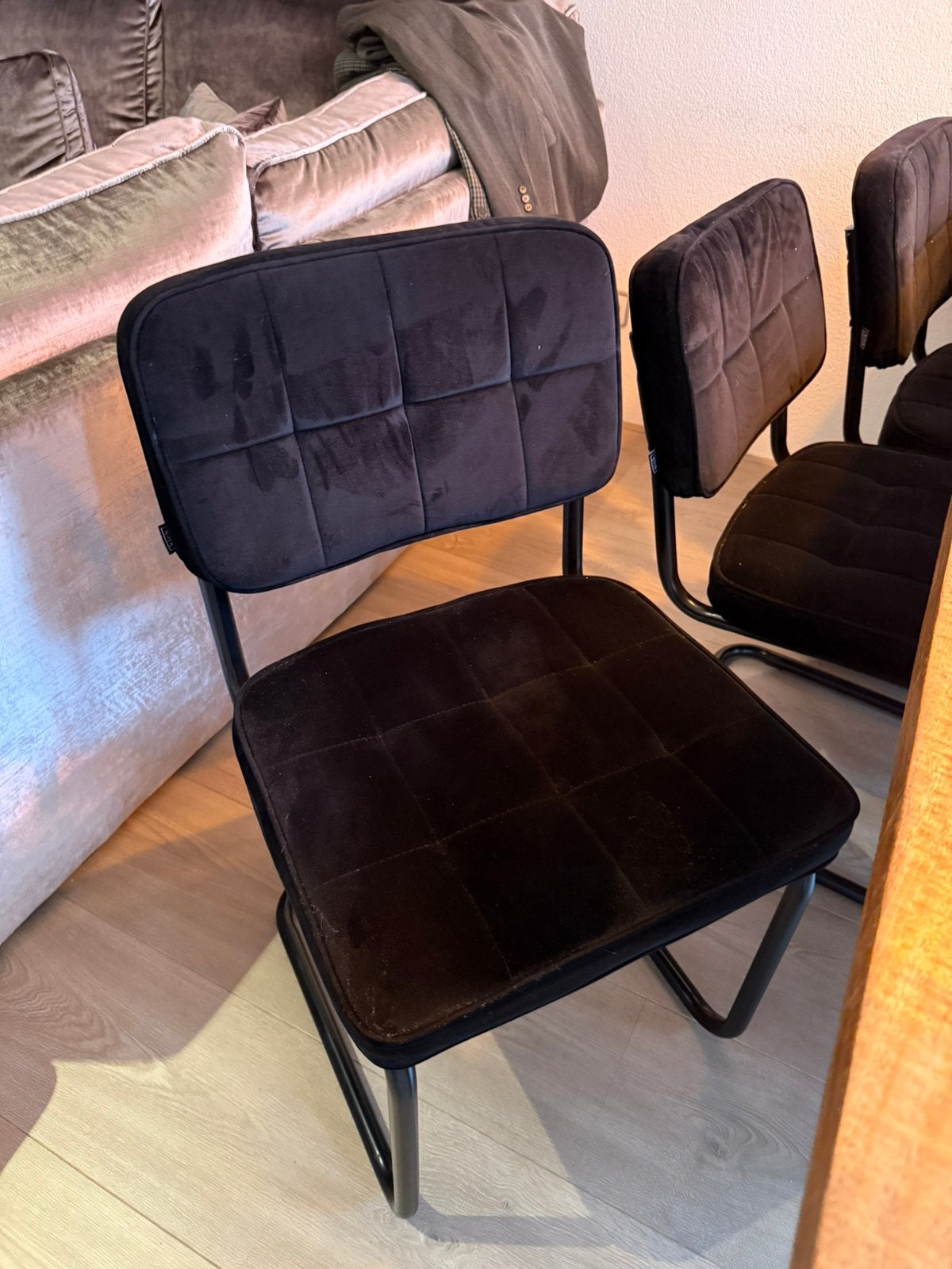 Kick eettafel stoelen 6x, Ophalen, Zo goed als nieuw, Zwart, Vijf, Zes of meer stoelen