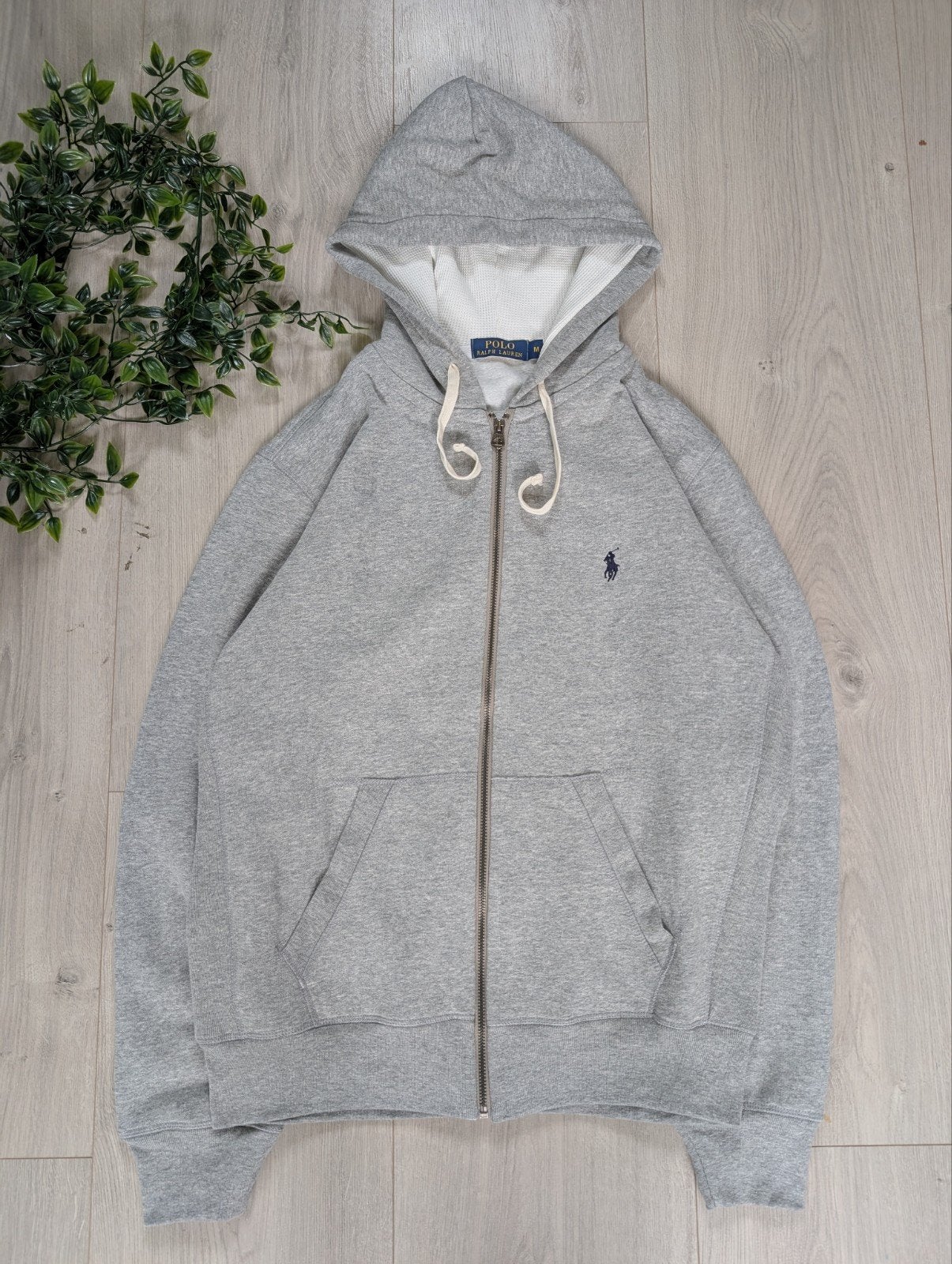 Vintage Polo Ralph Lauren Zip Hoodie Grijs - Maat M, Maat 48/50 (M), Ophalen of Verzenden, Grijs, Polo Ralph Lauren