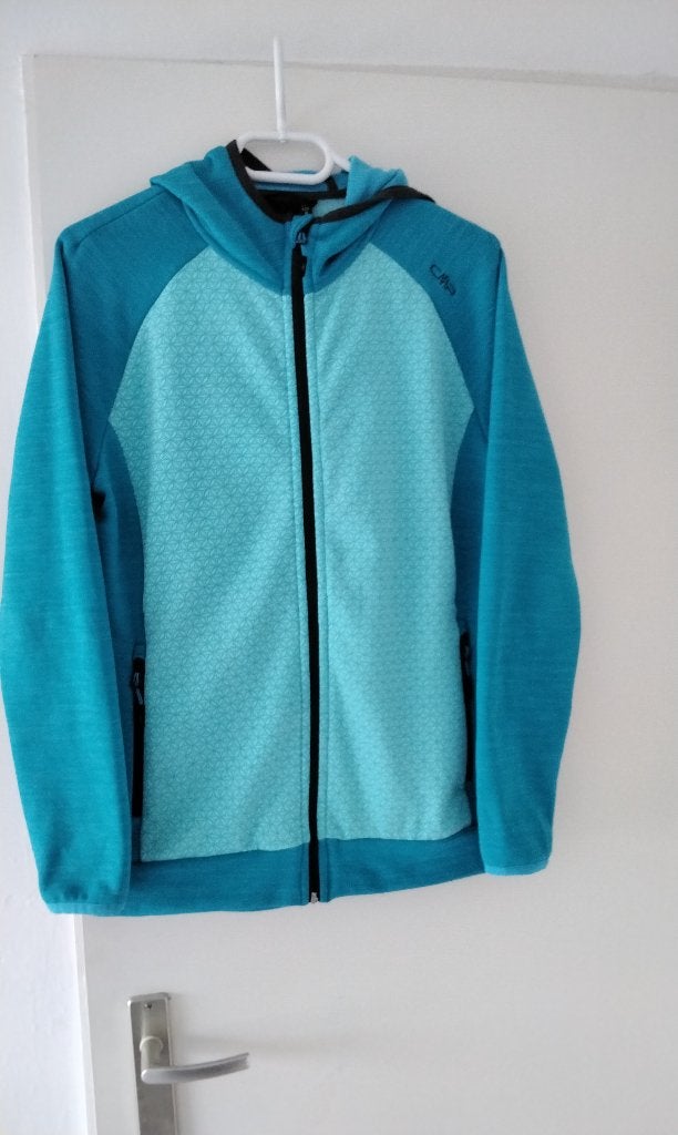 CMP Fleece Vest met Capuchon - Blauw/Turquoise, Kleding | Dames, Maat 38/40 (M), Meerkleurig, Ophalen of Verzenden, Zo goed als nieuw