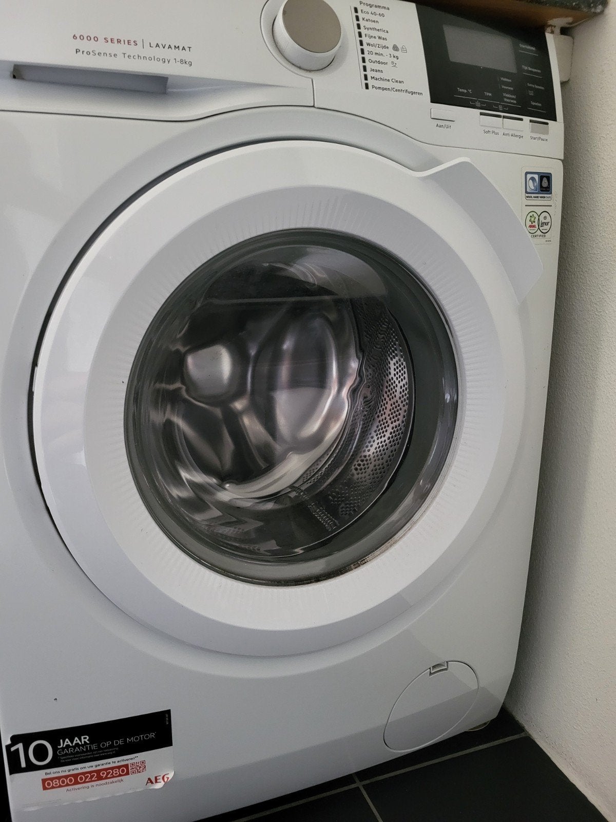 AEG Wasmachine 8 kg., Witgoed en Apparatuur, Wasmachines, Ophalen, Gebruikt, 1200 tot 1600 toeren, 85 tot 90 cm