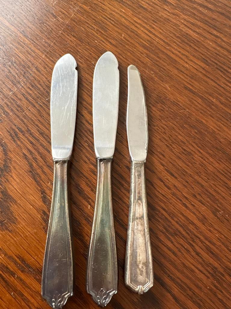 Set van 3 vintage botermesjes 19 cm, Antiek en Kunst, Ophalen of Verzenden