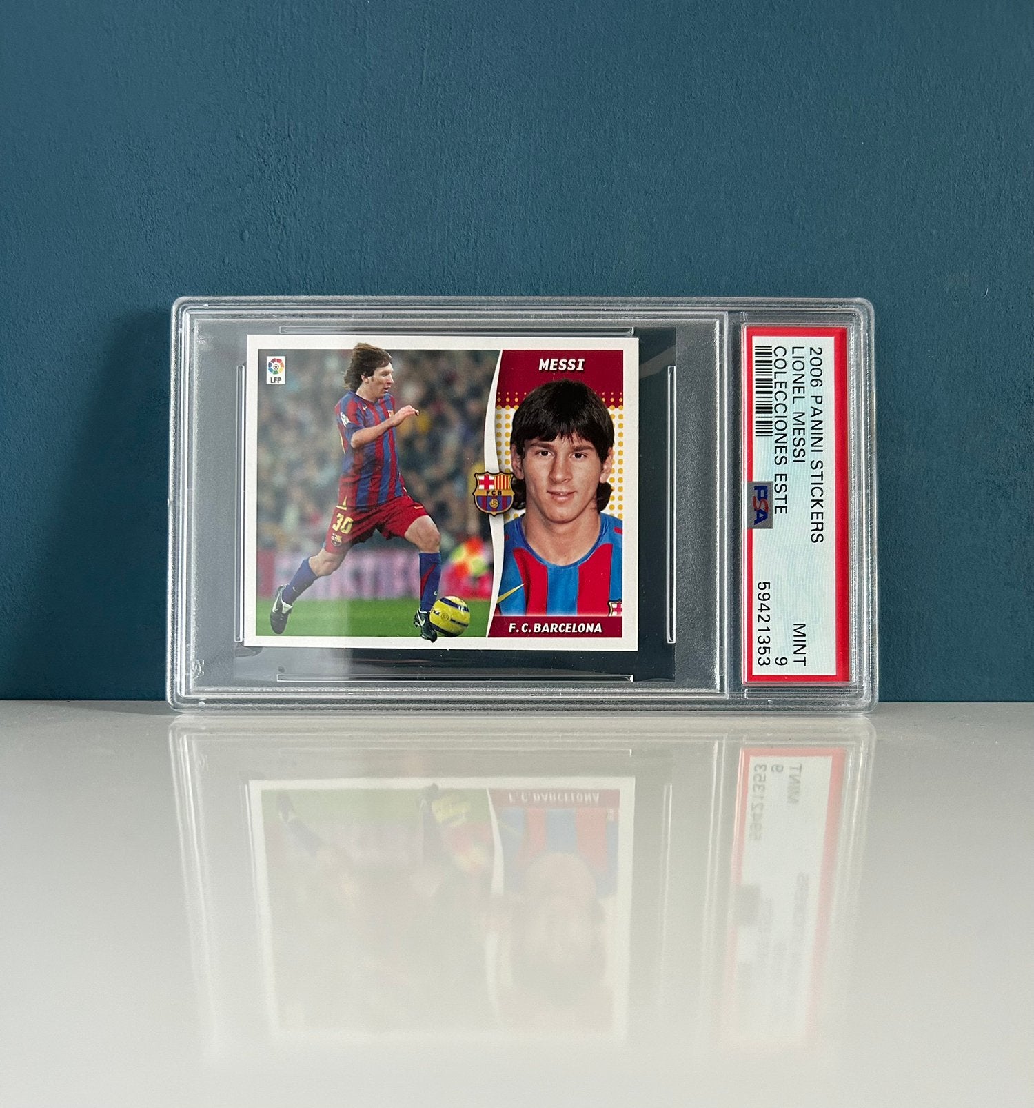 Panini Messi La Liga 2006 PSA 9, Ophalen of Verzenden, Zo goed als nieuw, Sticker