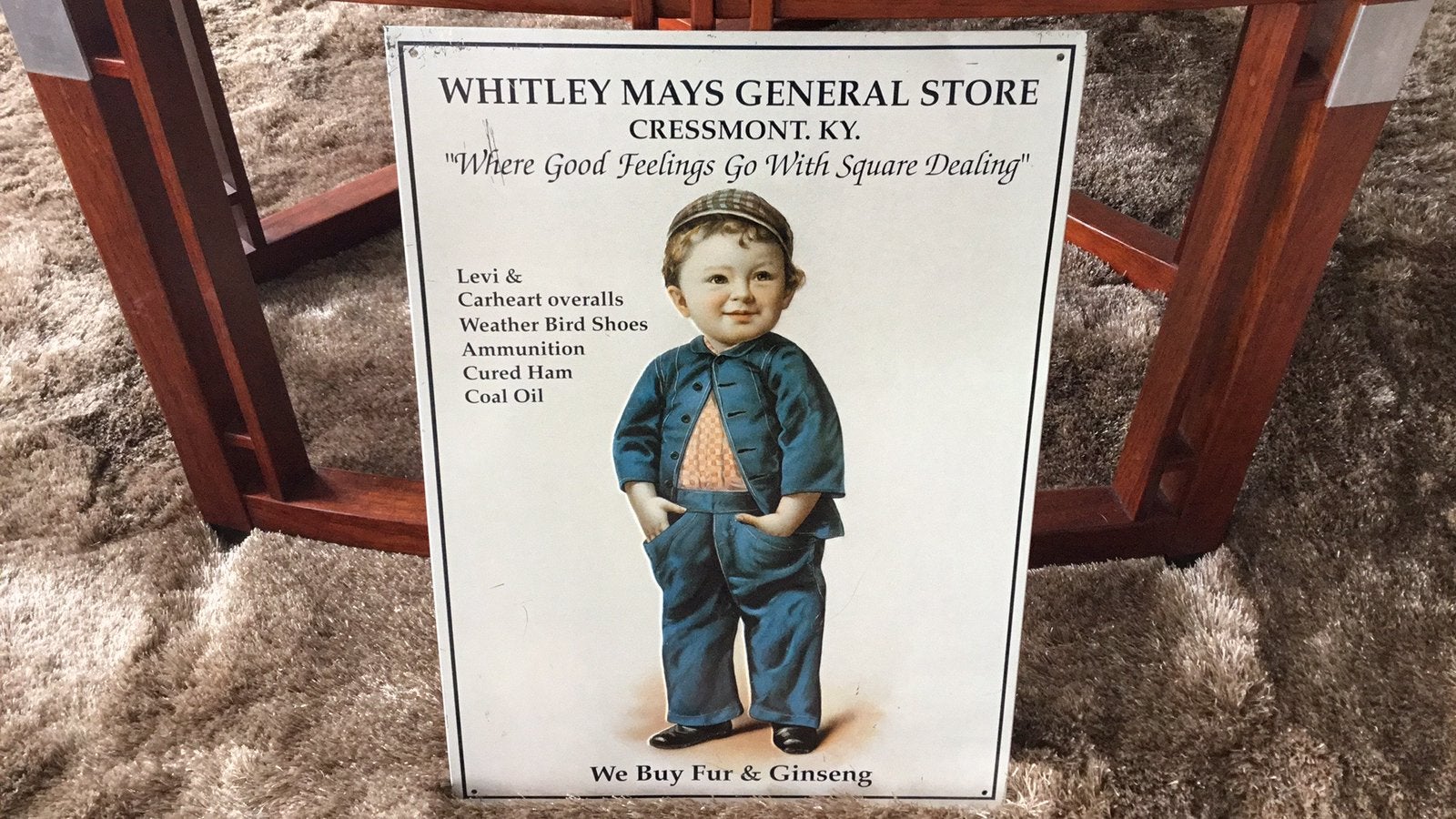 Whitley Mays recl.bord., Verzamelen, Ophalen of Verzenden, Zo goed als nieuw, Reclamebord