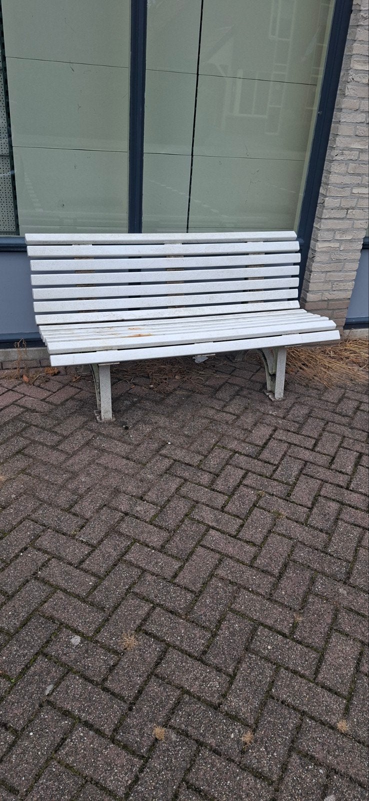 Witte tuinbank kunststof, Tuin en Terras, Ophalen, Kunststof