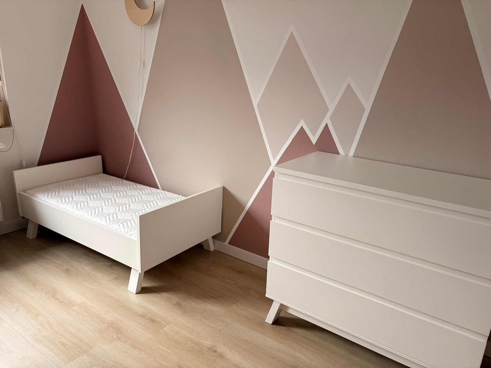 TWF happy Island White bed en commode, Gebruikt, 70 tot 85 cm, 140 tot 160 cm, Ophalen