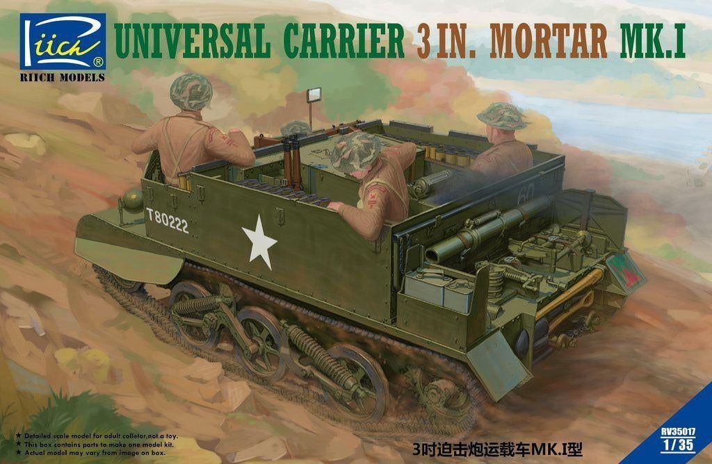ROWASP | NU 40% KORTING | RIICH 1/35 Univers. Carrier Mortar, Hobby en Vrije tijd, Overige merken, RIICH, Tank, 1:32 tot 1:50
