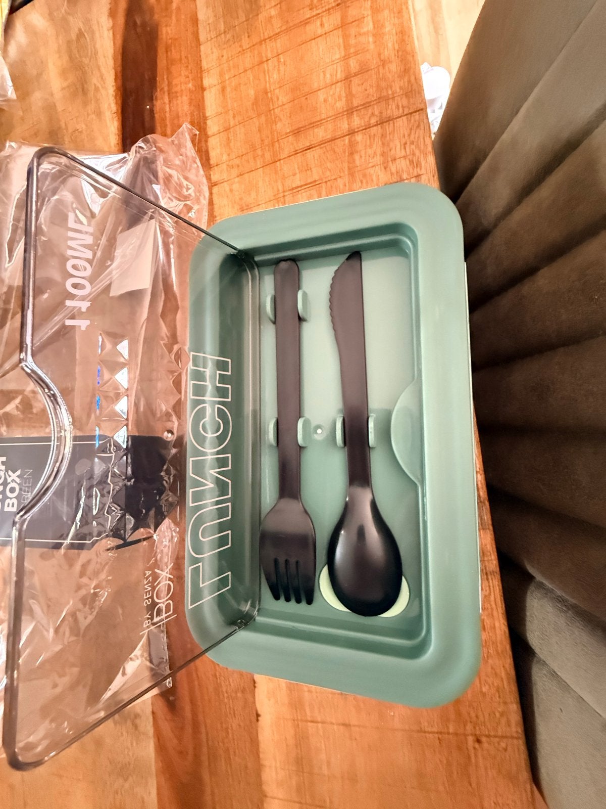 Nieuwe Lunchbox Senza met vork en lepel - 1100ml Groen, Groen, Kunststof, Nieuw, Ophalen of Verzenden