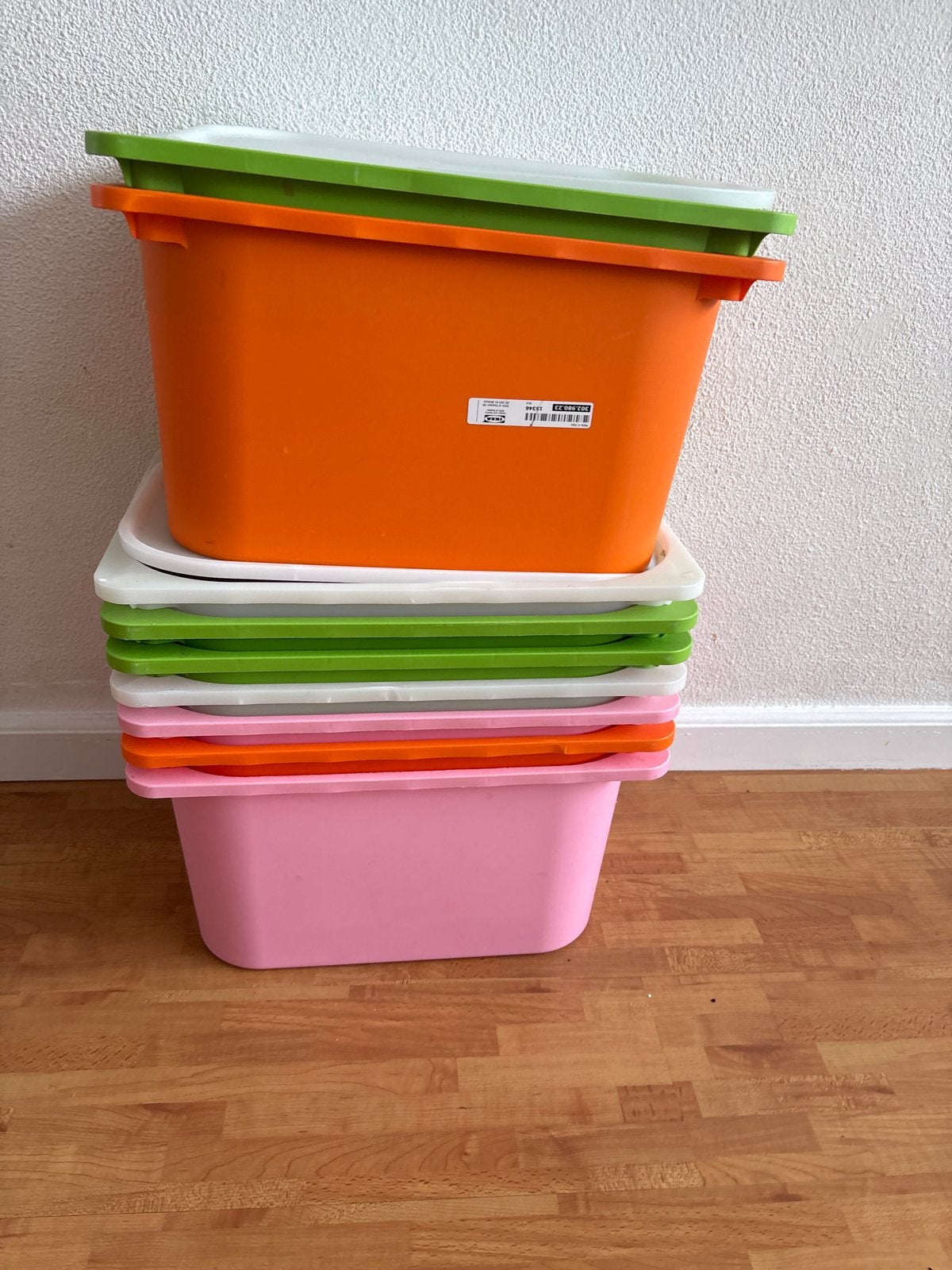 Ikea  bewaardozen met deksel - diverse kleuren, Gebruikt, Overige kleuren, Bewaardoos, Ophalen of Verzenden