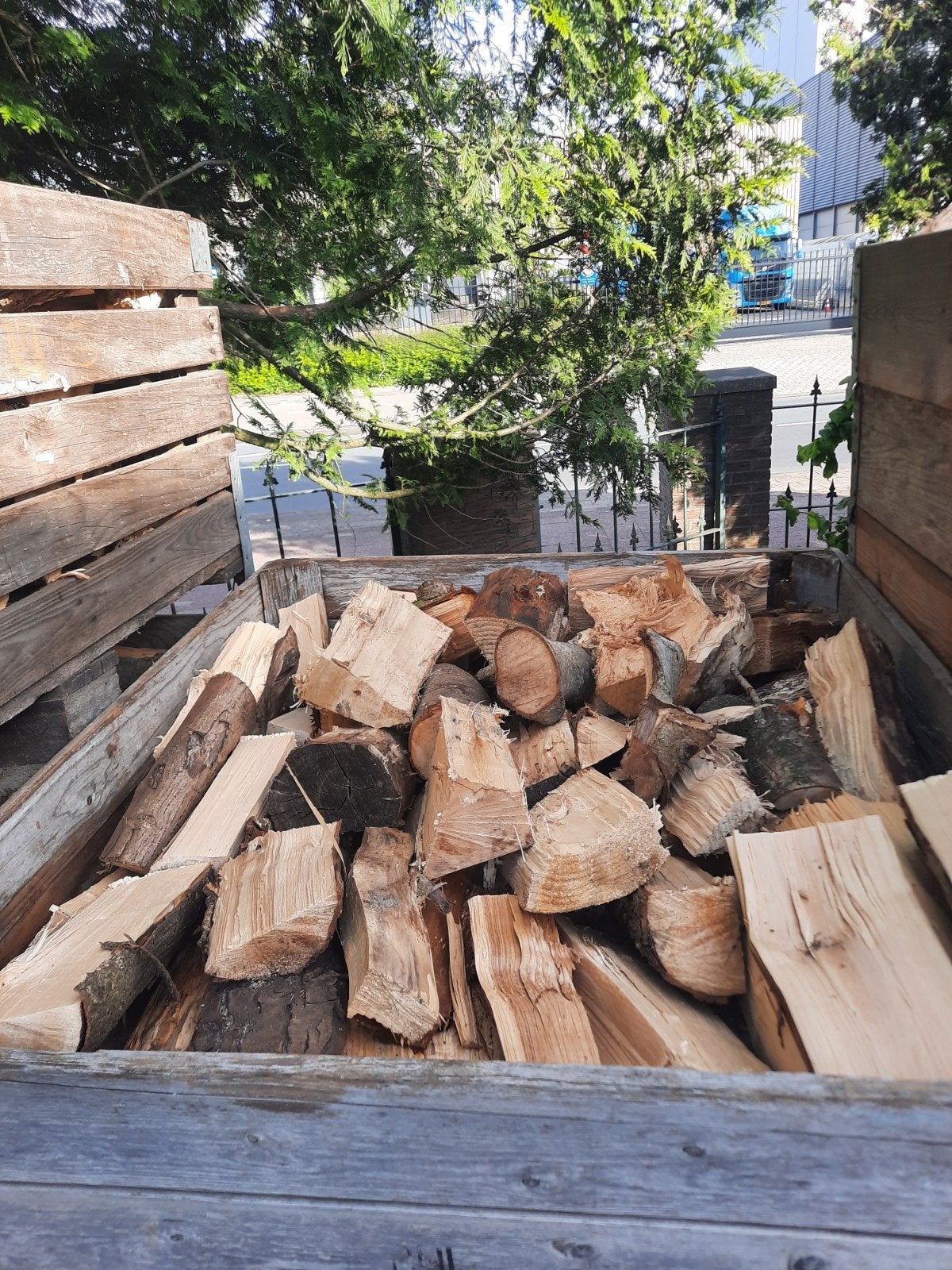 Vers geklooft haardhout mix, Tuin en Terras, Haardhout, 6 m³ of meer, Ophalen