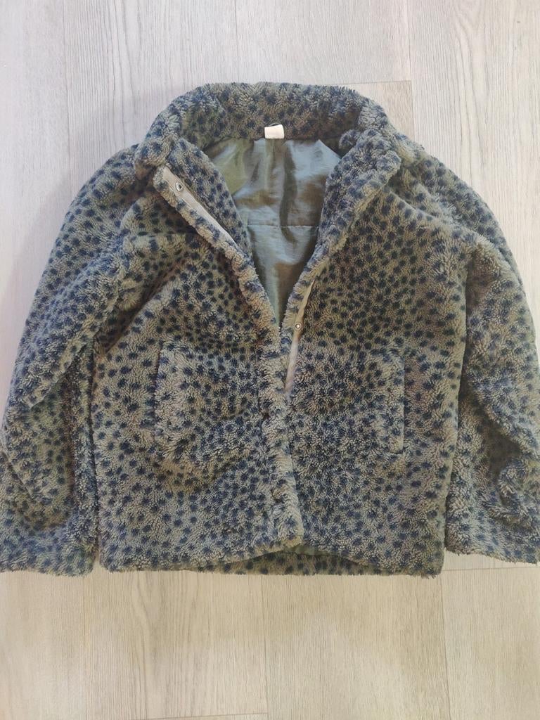 Donker groen/blauw tijger print jas maat 158/164, Ophalen of Verzenden, Gebruikt, Jongen, Jas
