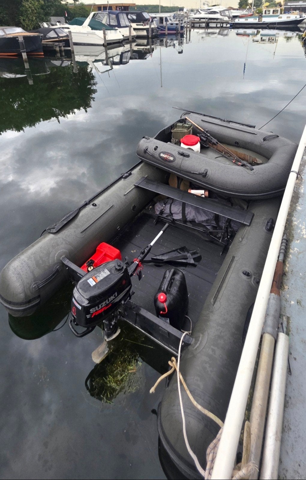 Raptor 4 meter X-Wide nieuw model met tent en yamaha 4pk 4T, Ophalen, Zo goed als nieuw