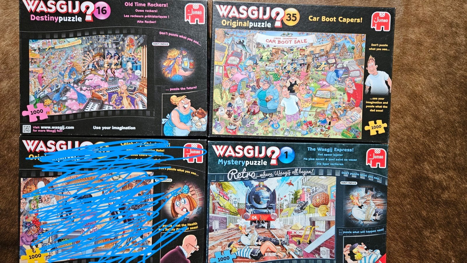 WASGIJ PUZZELS., Ophalen of Verzenden, 500 t/m 1500 stukjes, Zo goed als nieuw