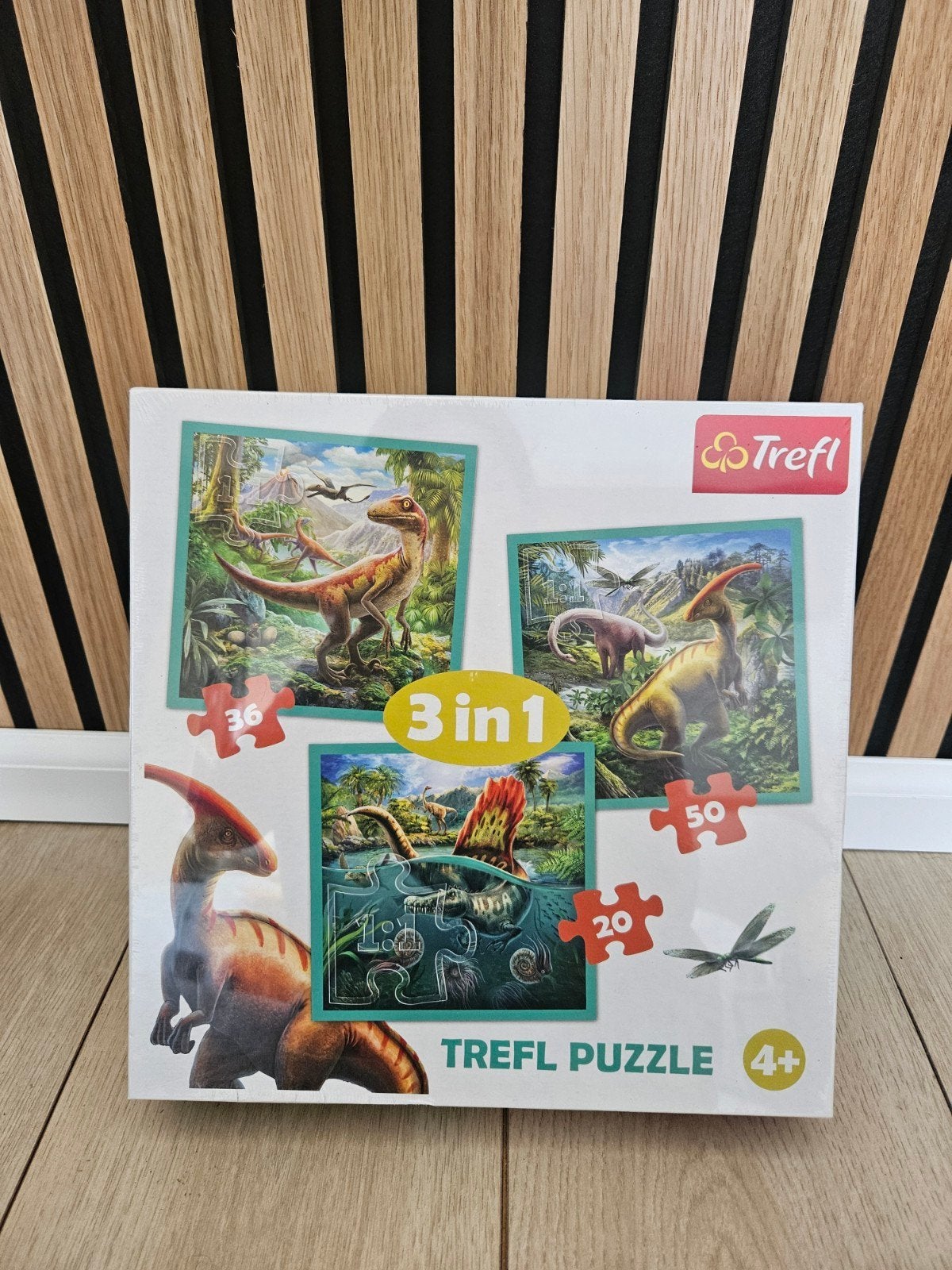 Trefl Puzzel 3-in-1 Dinosaurus (20, 36, 50 stukjes) 4+ nieuw, Ophalen of Verzenden, 10 tot 50 stukjes, Nieuw
