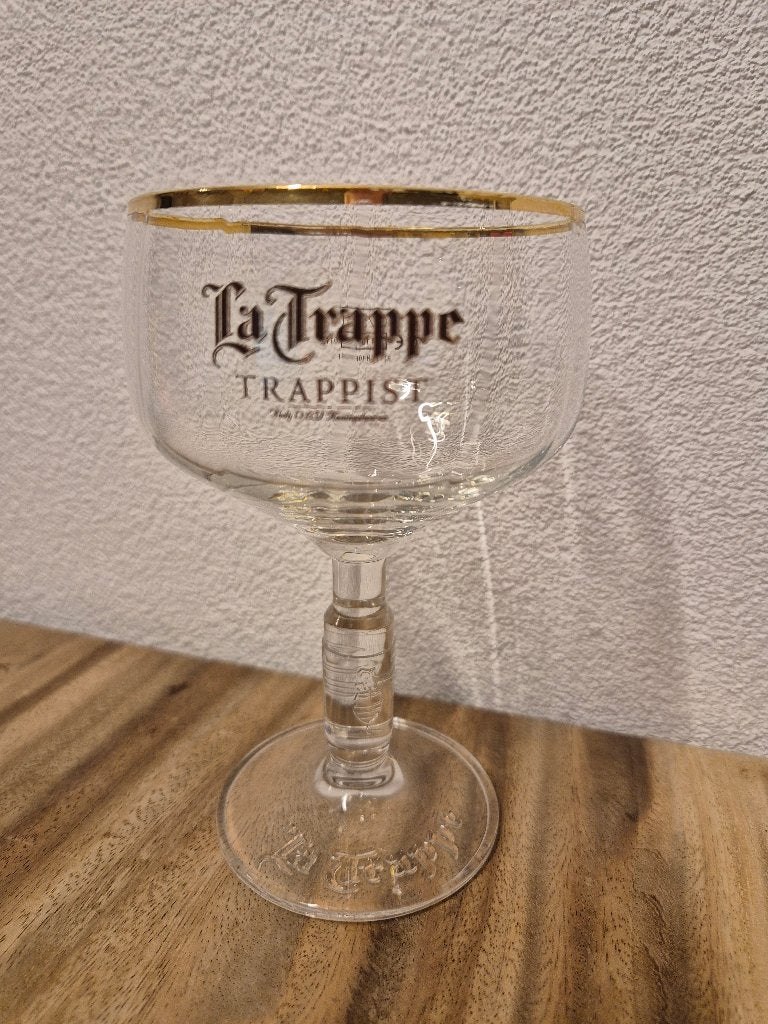La Trappe Bierglas met gouden rand, Ophalen of Verzenden, Zo goed als nieuw, Glas of Glazen, La Trappe