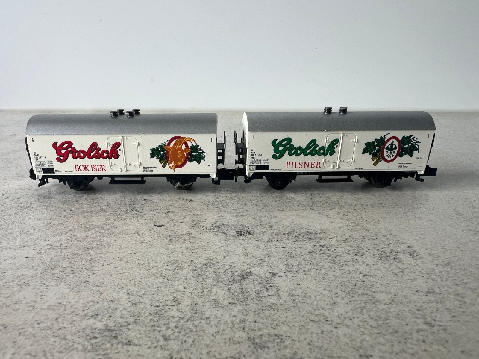 2 Grolsch wagons Minitrix, Ophalen of Verzenden, Gebruikt, Wagon, Overige merken
