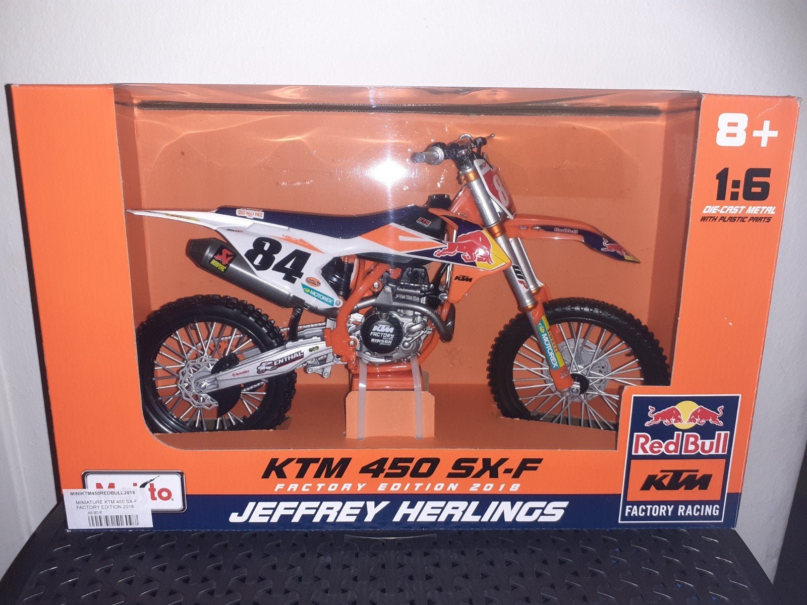 Ktm 450 sx-f jeffrey herlings 2018, Ophalen of Verzenden, Nieuw, 1:5 t/m 1:8, Motor