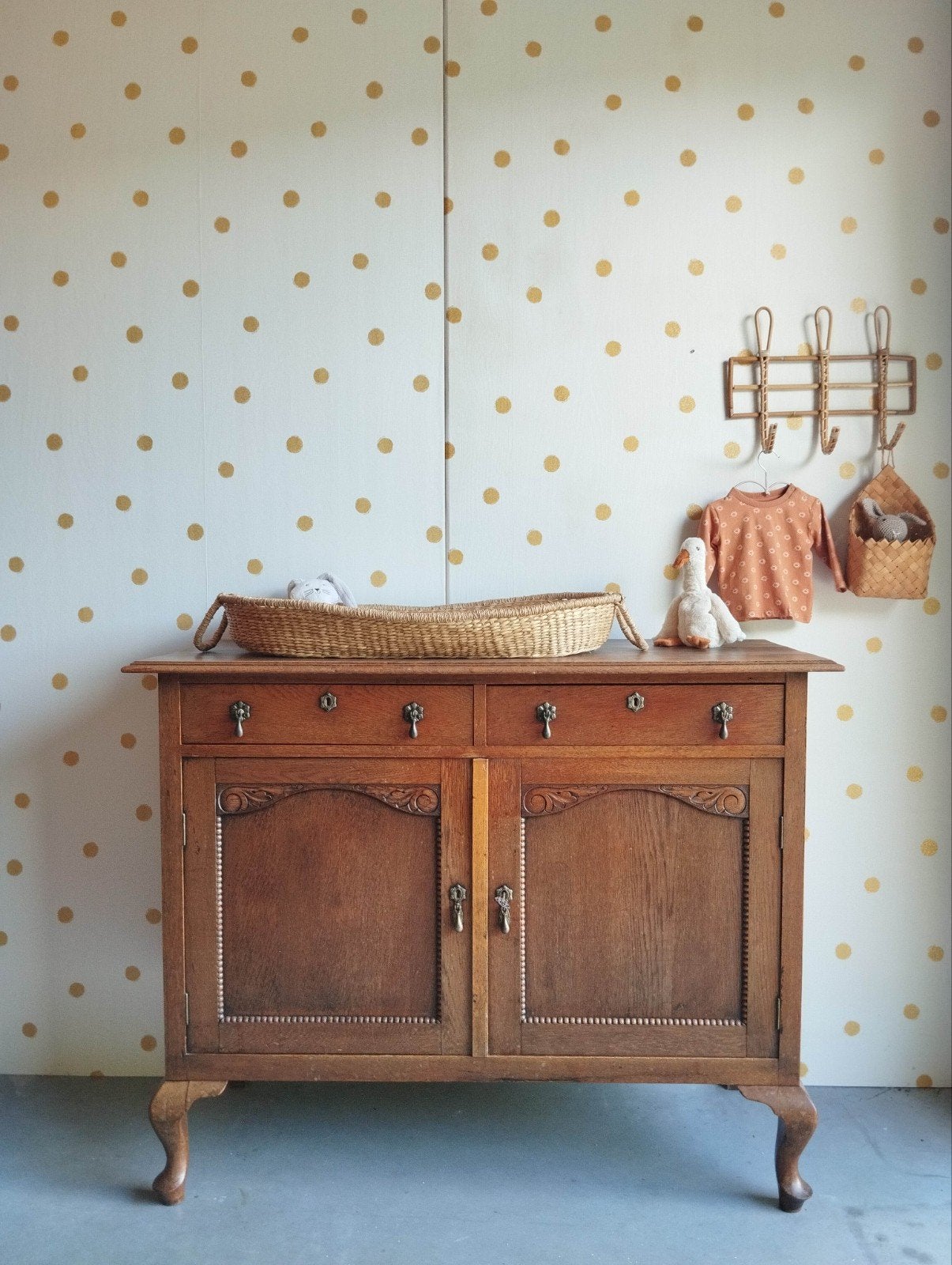 Vintage dressoir Queen Ann / Art Deco / eikenhout / antiek, Ophalen of Verzenden, 25 tot 50 cm, Eikenhout, 100 tot 150 cm