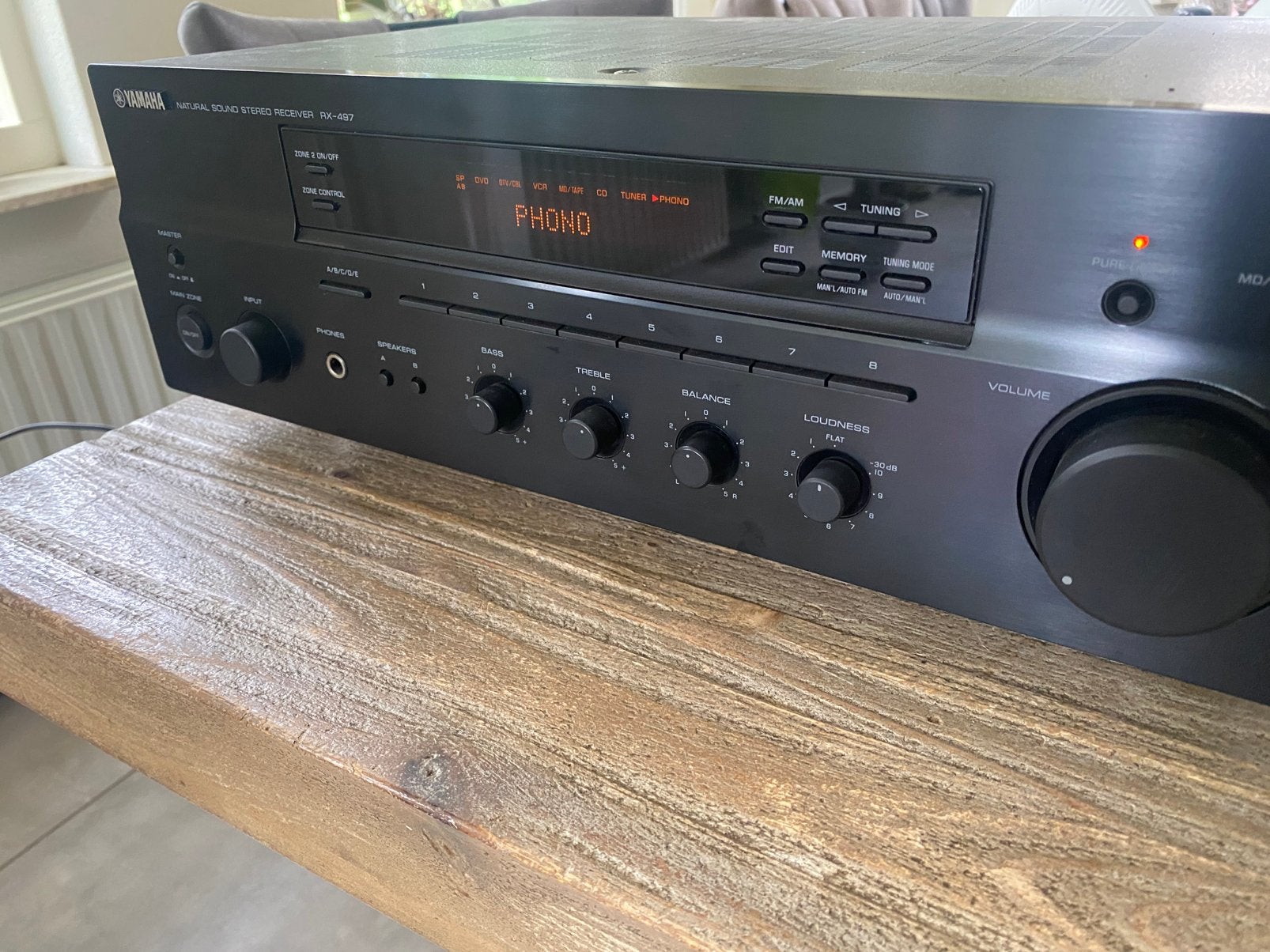 Yamaha RX497 stereo versterker met phono, Gebruikt, Yamaha, Ophalen of Verzenden, 60 tot 120 watt
