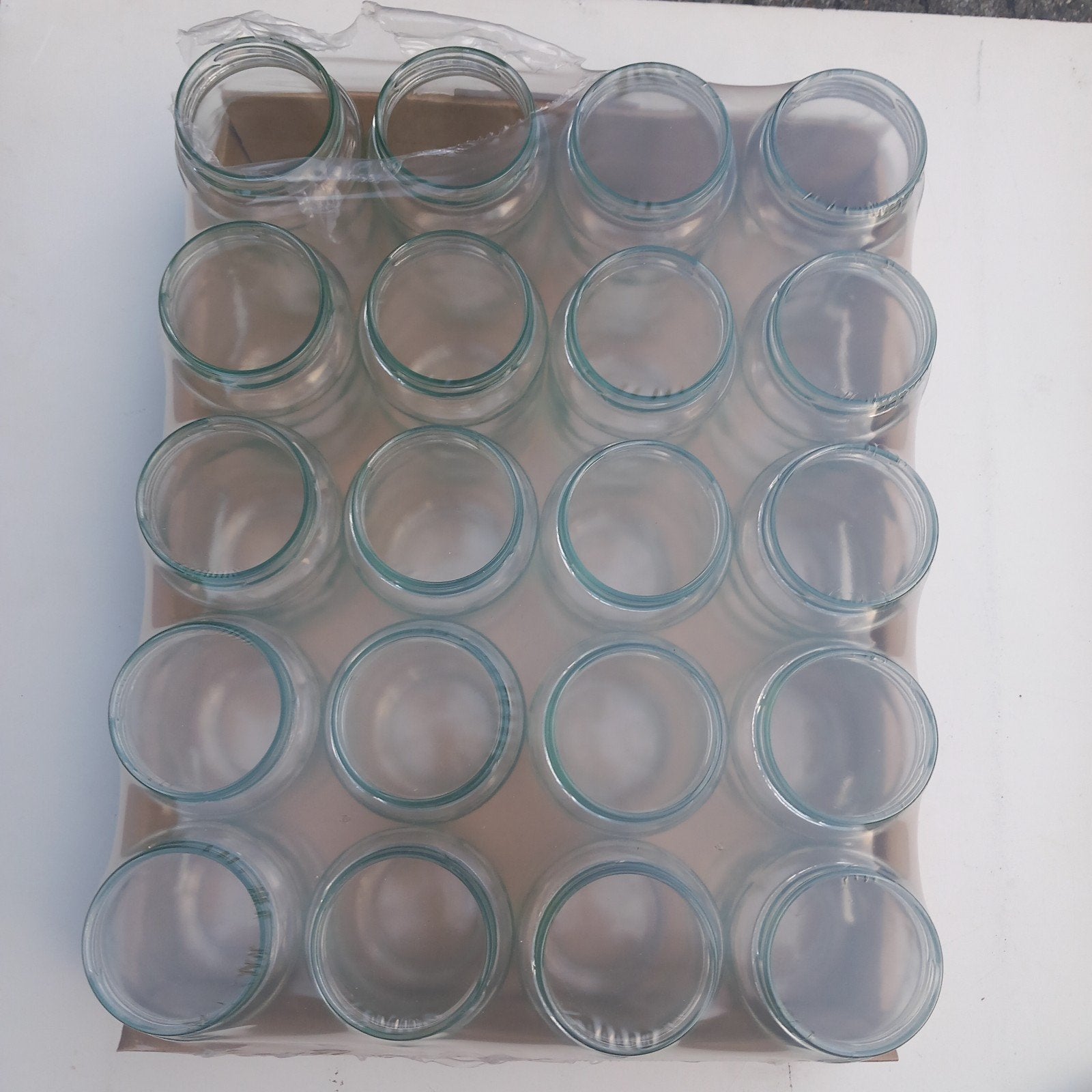 Nieuwe glazen potten - 20 stuks, 375 ml, Ophalen, Rond, Glas, Pot of Kruik