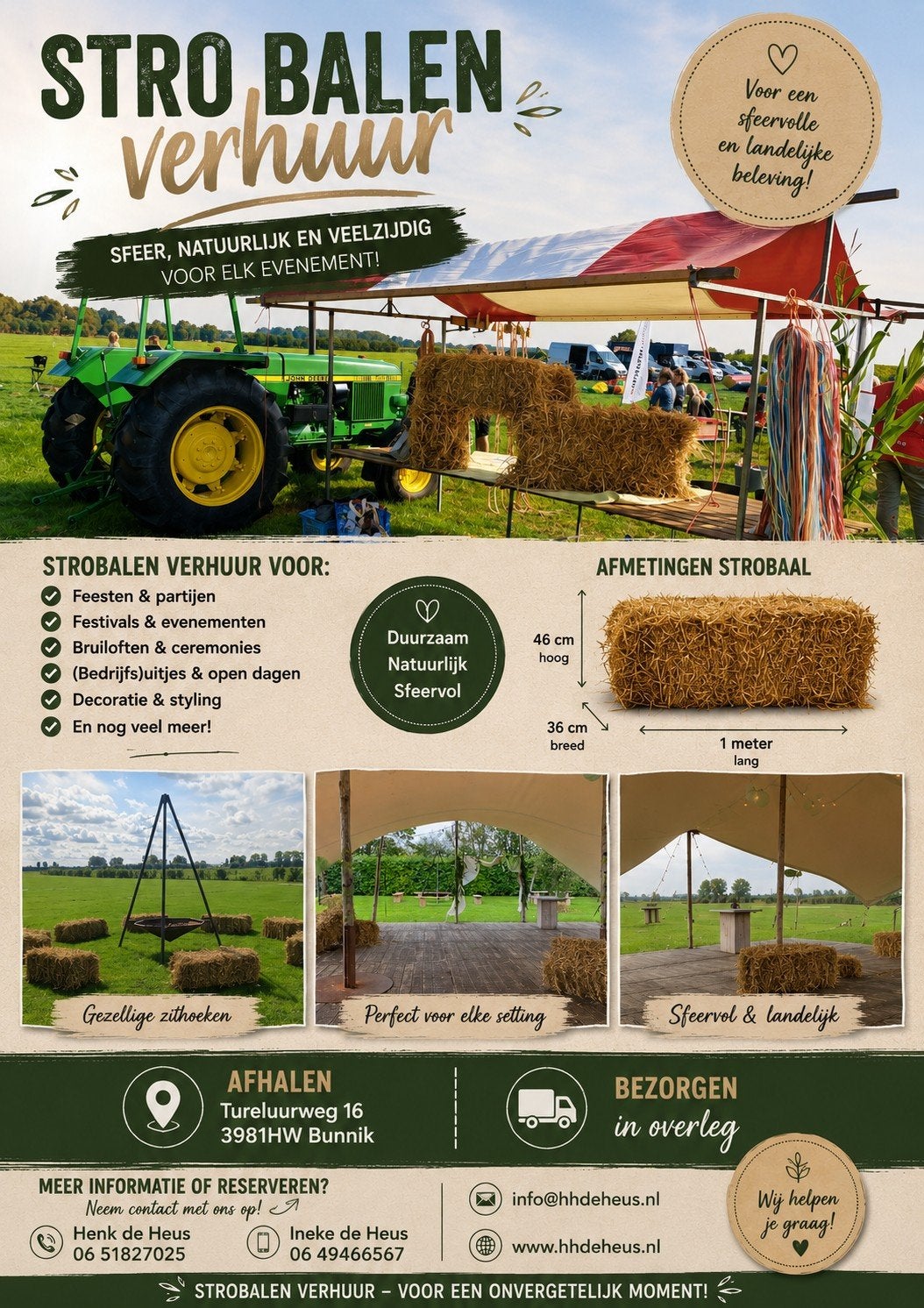 stro  balen te huur voor decoratie, bruiloft of feestje, Ophalen of Verzenden, Versiering, Geboorte of Huwelijk