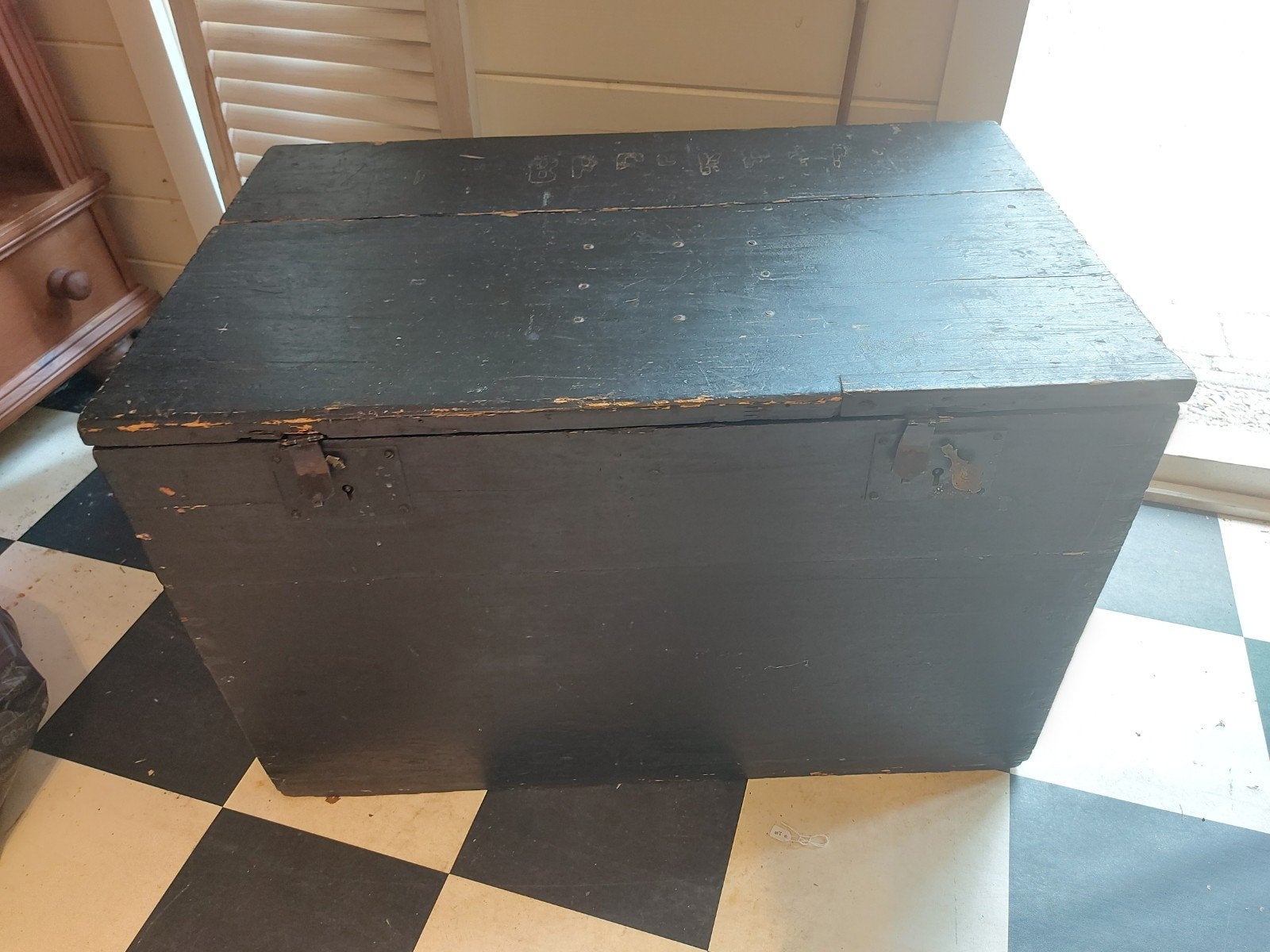 Vintage grote kist, Ophalen, Gebruikt, 50 tot 100 cm, Minder dan 50 cm