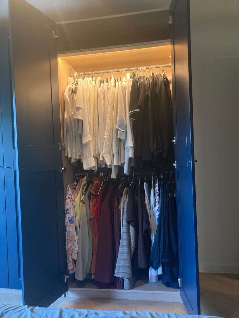 IKEA PAX met dubbel hanggedeelte en verlichting, Ophalen, Met deur(en), Gebruikt, 100 tot 150 cm