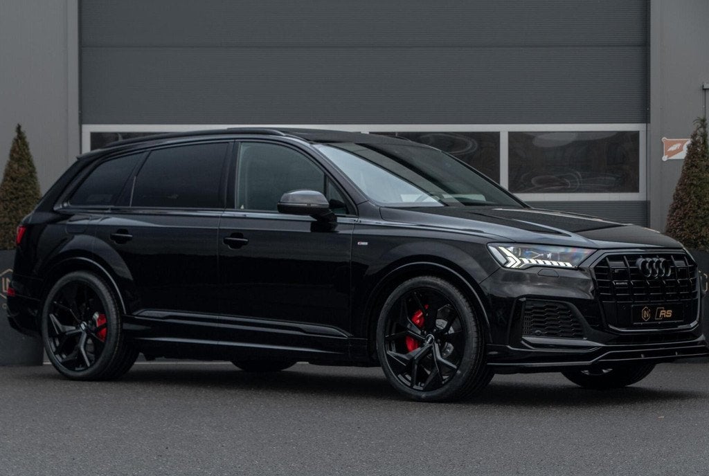 Audi Q7 55 TFSI e Quattro | Pano | Black| RS Zetels, Automaat, Gebruikt, Met garantie (alle), Zwart