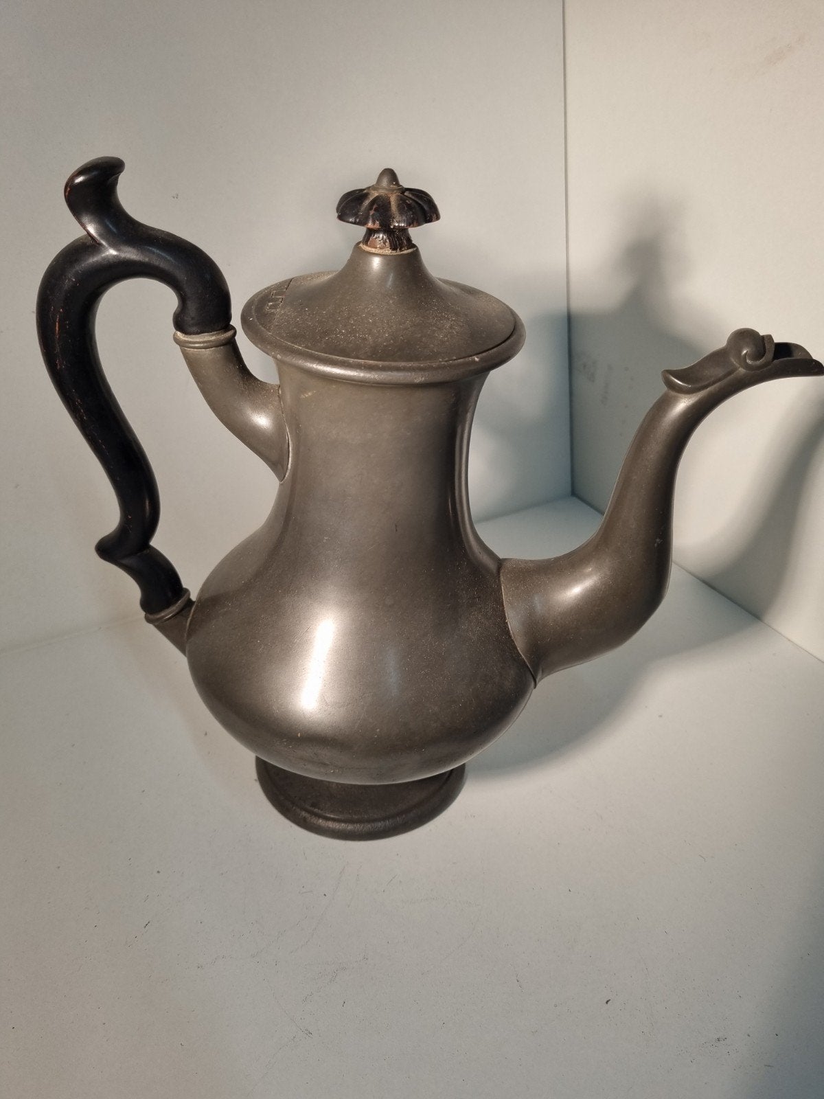 Antieke Engelse Tinnen Koffiepot-G. Kitching Sheffield 1860, Ophalen of Verzenden