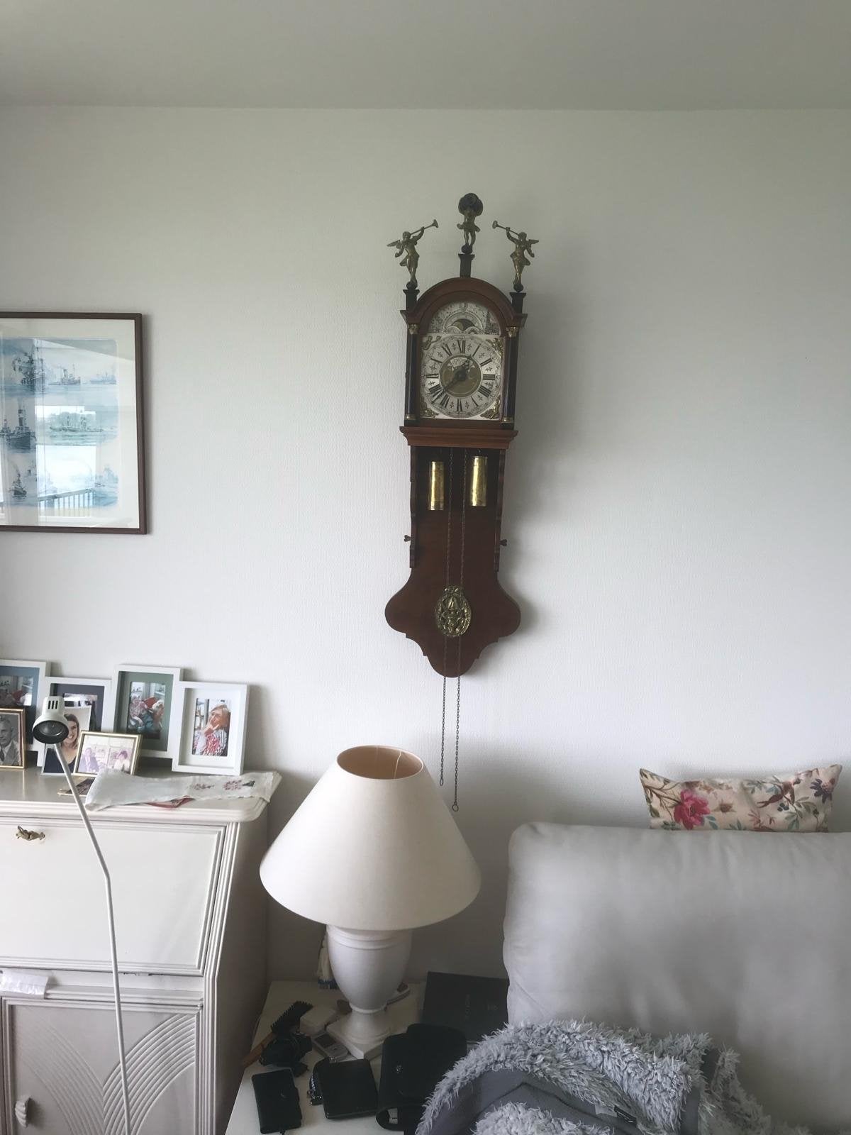 Antieke Friese Staartklok met Maanstand en Bellen, Ophalen of Verzenden