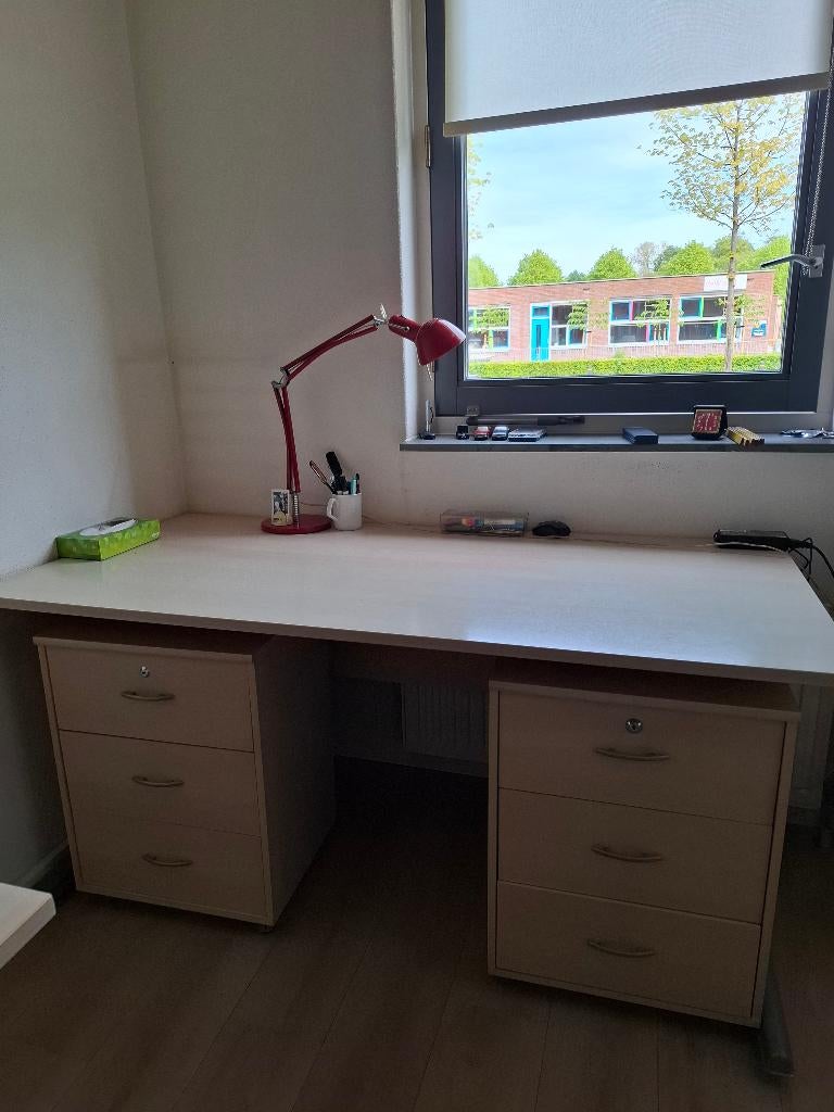 Bureau 160x80 en 2 ladeblokken, Ophalen, Gebruikt