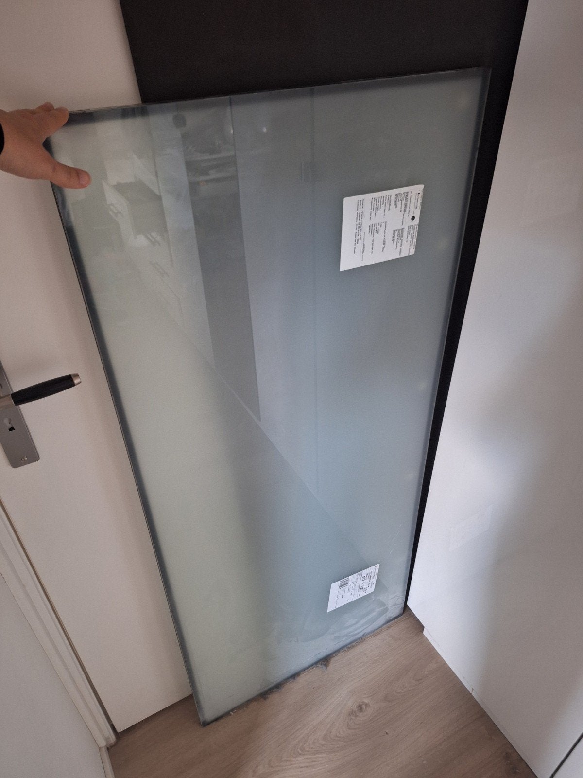 HR++ Isolerend Glas met Matte Witte Folie - 617x1362mm, Ophalen, Gevelraam of Ruit, Minder dan 80 cm, 120 tot 160 cm