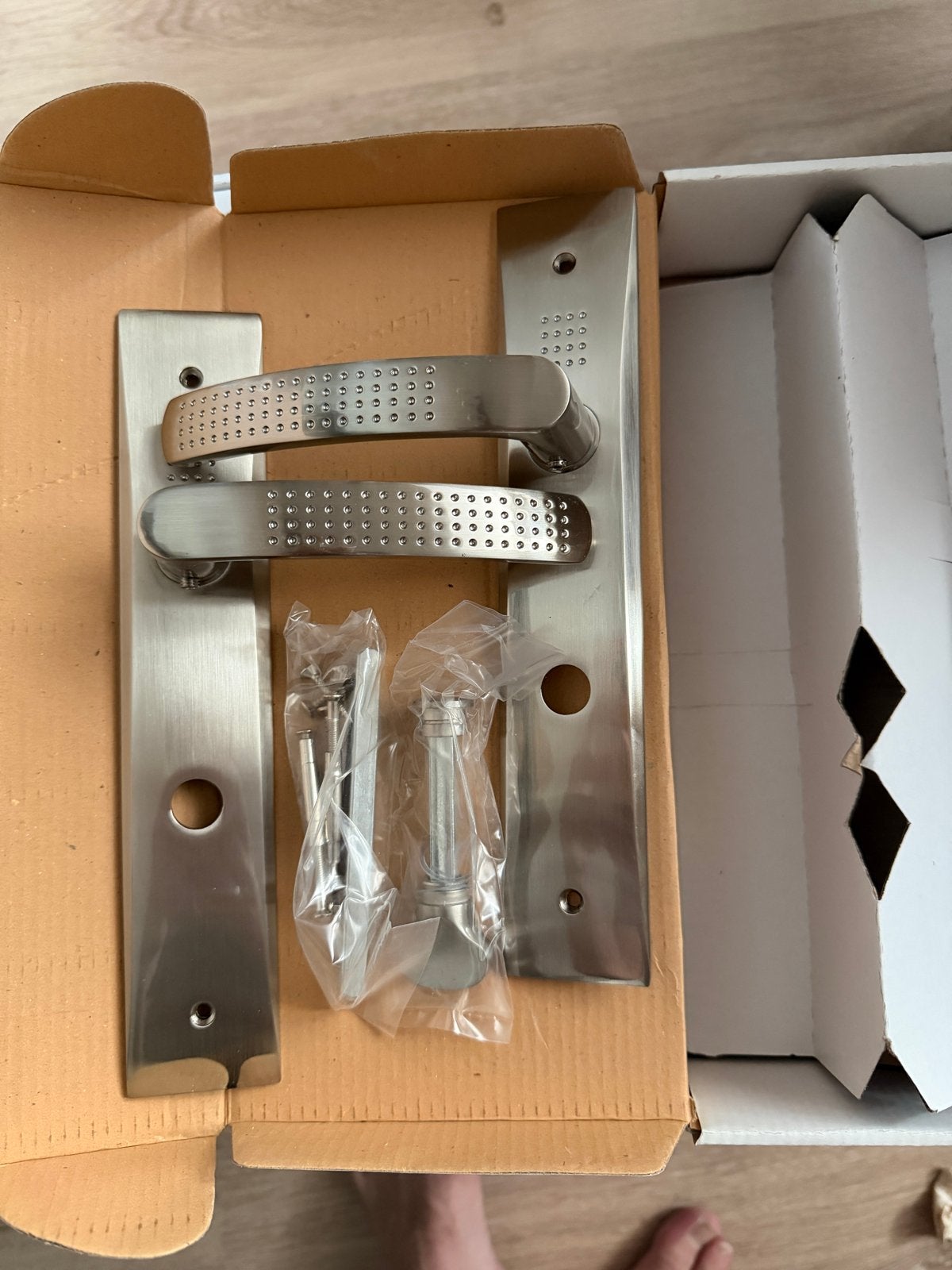 10x intersteel Deurklinken op schild nikkel - Nieuw in doos, Nl, Verzenden, Intersteel, Nieuw