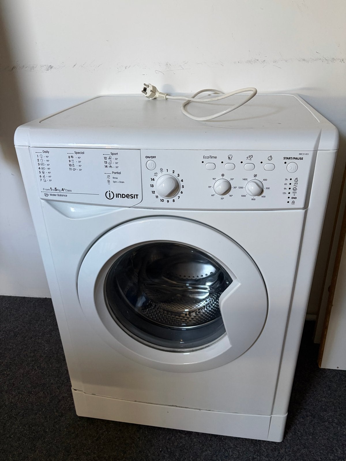 Indesit IWC51451 Wasmachine - 5kg, 1400 toeren, A+ klasse, Witgoed en Apparatuur, Wasmachines, Ophalen, 1200 tot 1600 toeren, Gebruikt